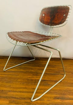 1970s "Beaubourg" Steel & Leather Chair by Michel Cadestin & George Laurent