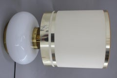1970s Beautiful Large Glass and Brass Table Lamp, Italy