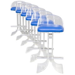 1970s Beautiful Barstools for Hill Manufacturing Co. Set of 6