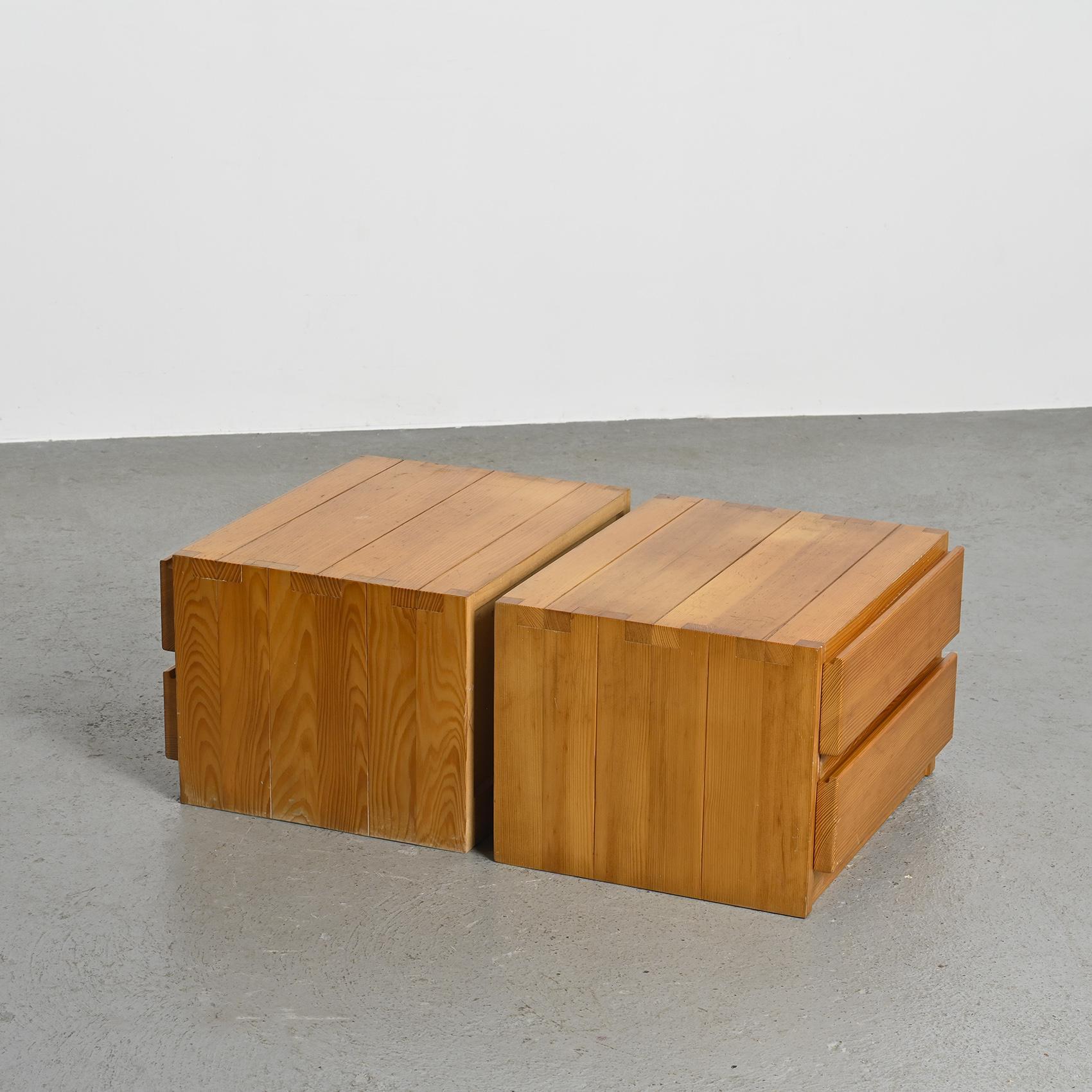 French 1970s Bedside Cabinets by Maison Regain, France, Set of 2 For Sale