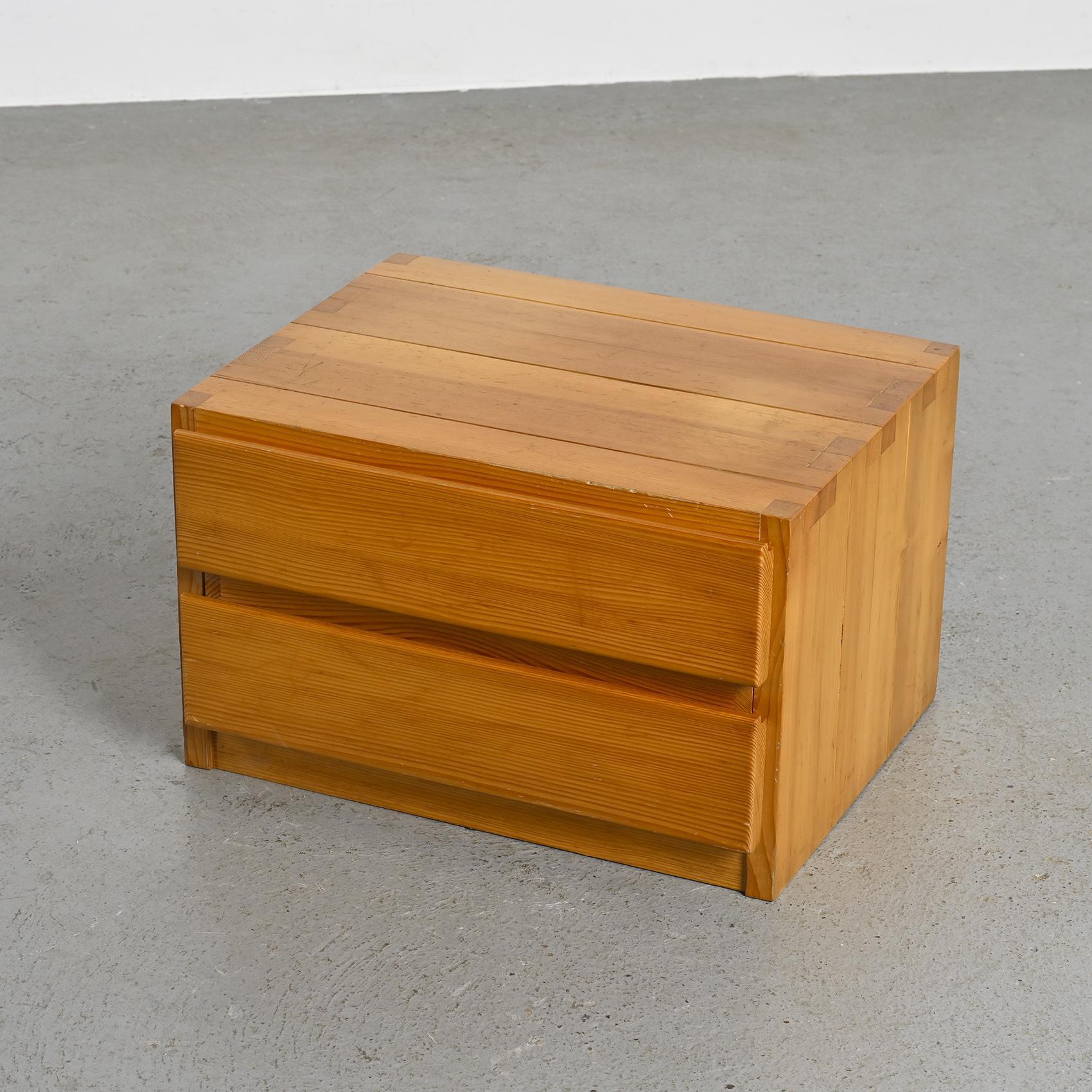 Pine 1970s Bedside Cabinets by Maison Regain, France, Set of 2 For Sale