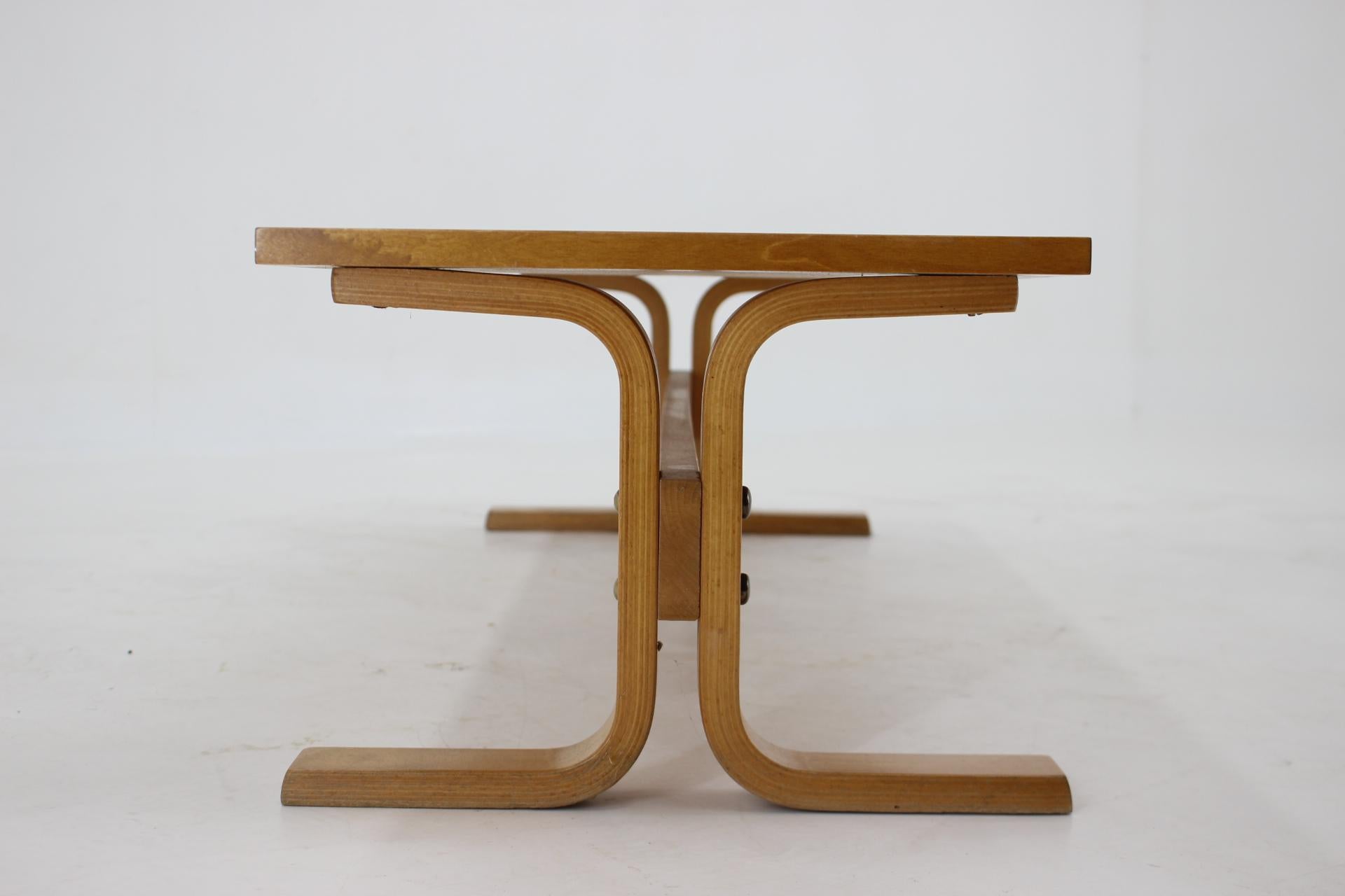 Late 20th Century 1970s Beech Bench/Planter Stand, Czechoslovakia For Sale