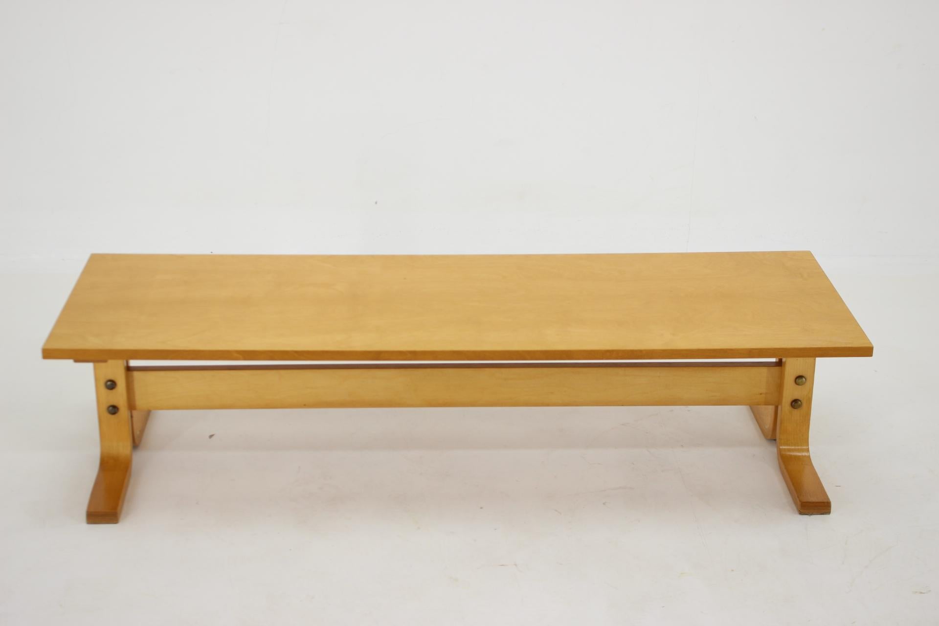 1970s Beech Bench/Planter Stand, Czechoslovakia For Sale 1