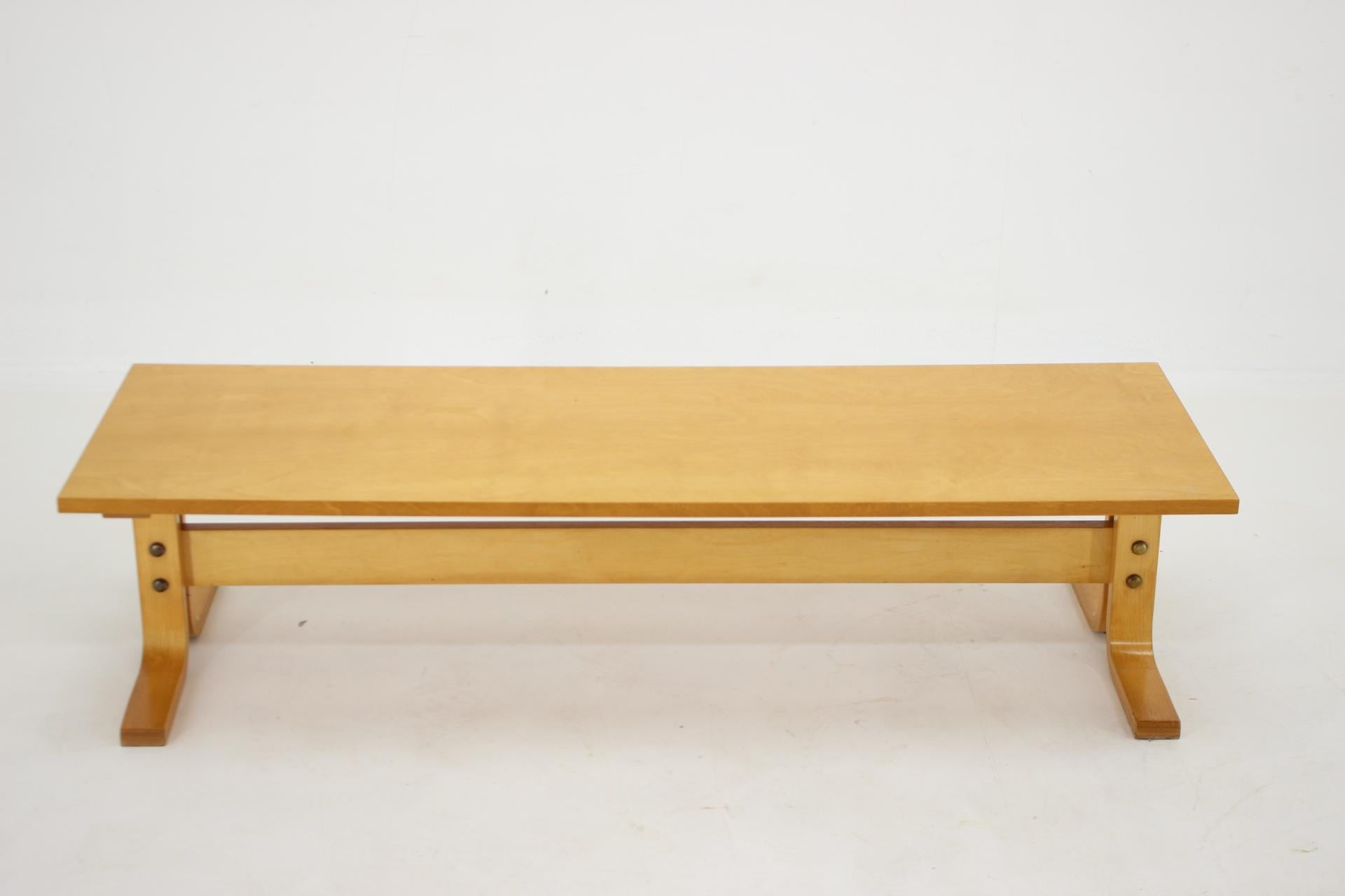 1970s Beech Bench/Planter Stand, Czechoslovakia For Sale 2