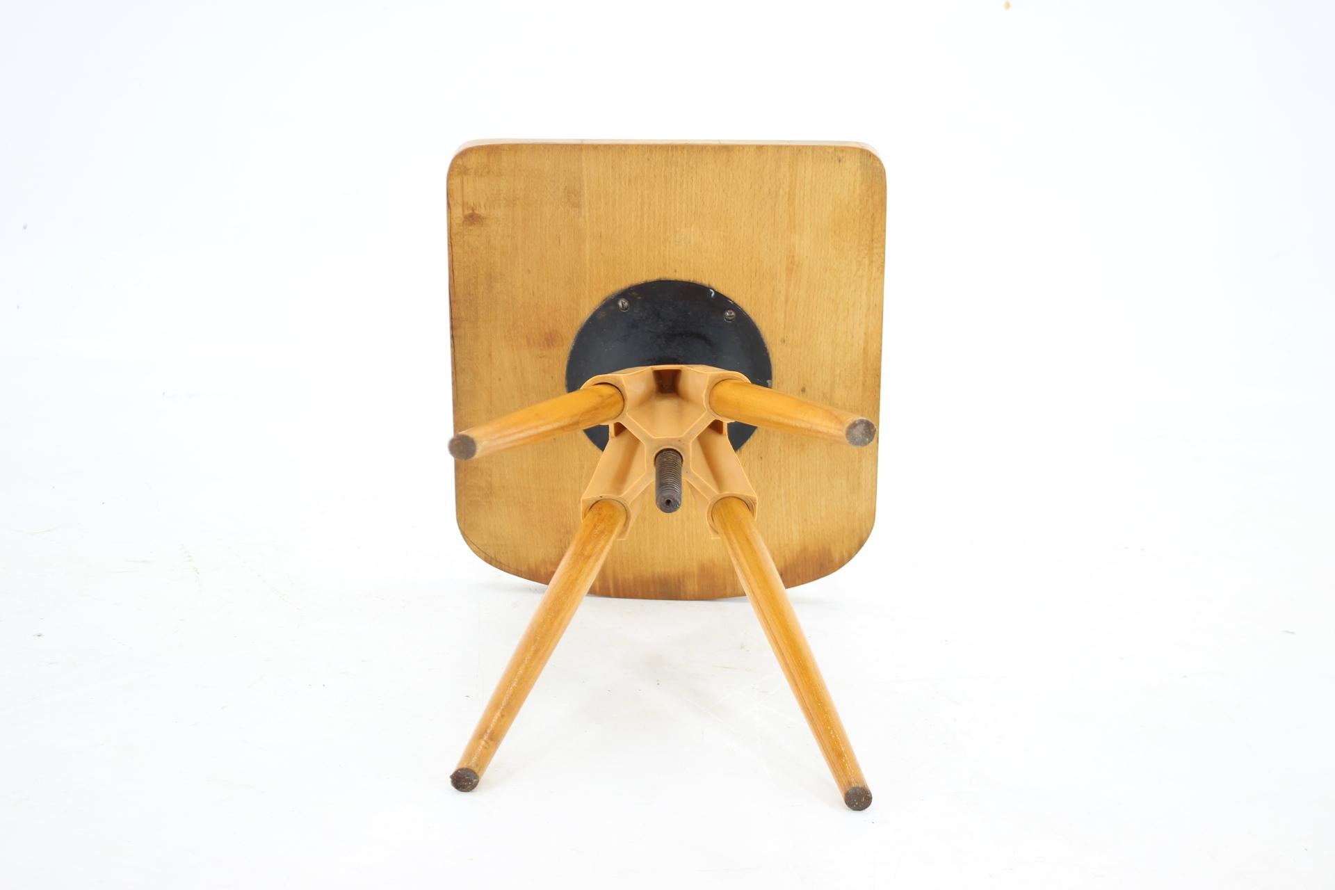 1970s  Beech Chair with Adjustable Height, Czechoslovakia For Sale 7