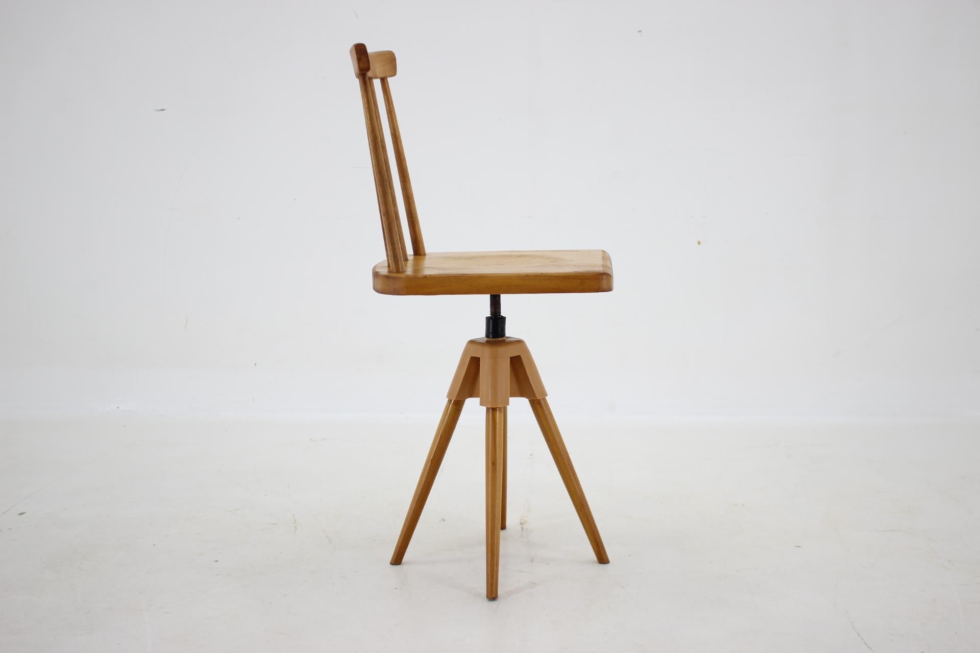 Late 20th Century 1970s  Beech Chair with Adjustable Height, Czechoslovakia For Sale