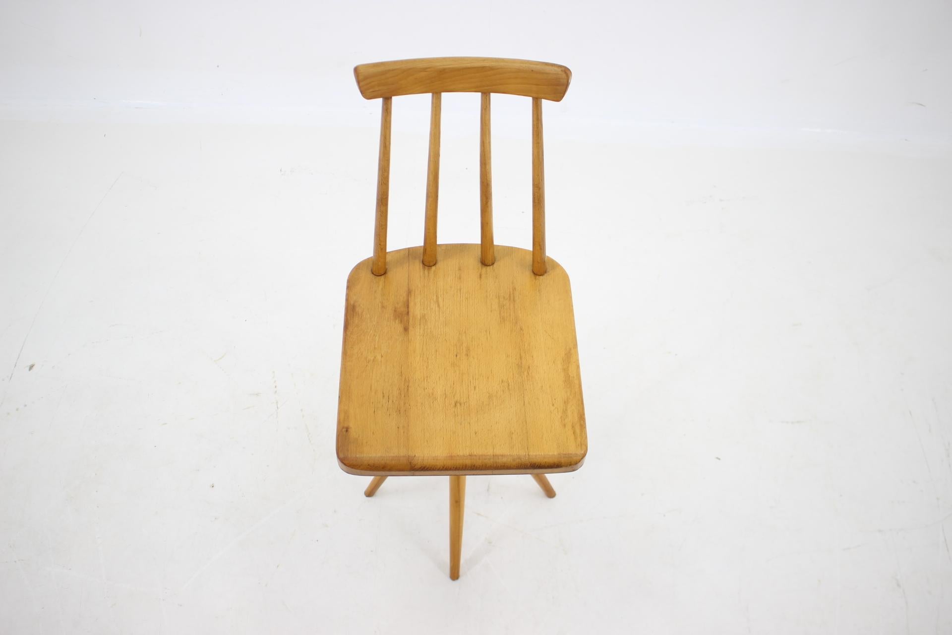 1970s  Beech Chair with Adjustable Height, Czechoslovakia For Sale 1