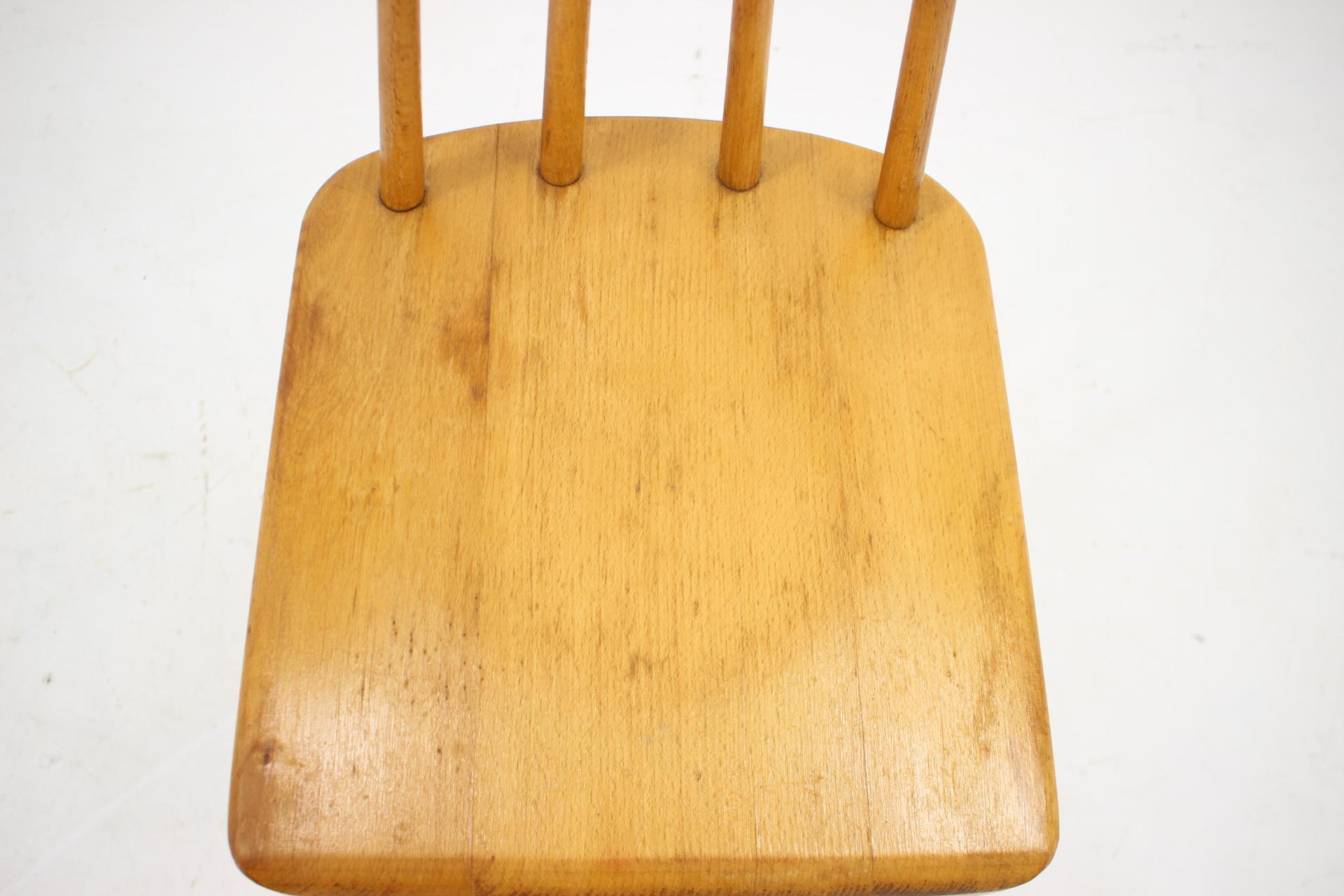 1970s  Beech Chair with Adjustable Height, Czechoslovakia For Sale 2