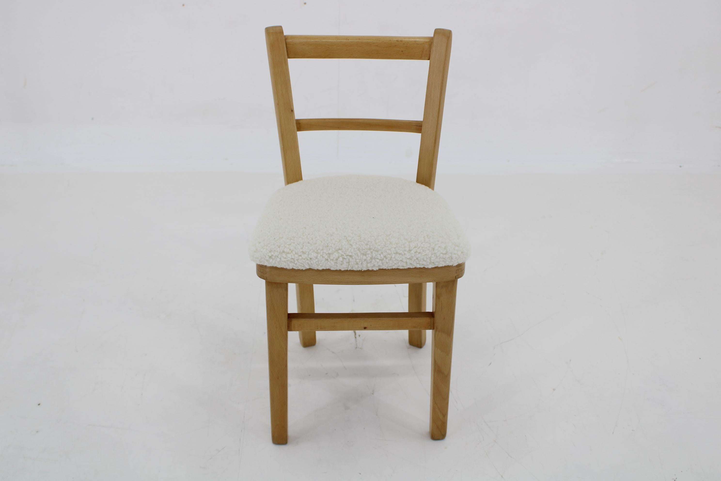 Mid-Century Modern 1970s Beech Children Chair, Restored For Sale