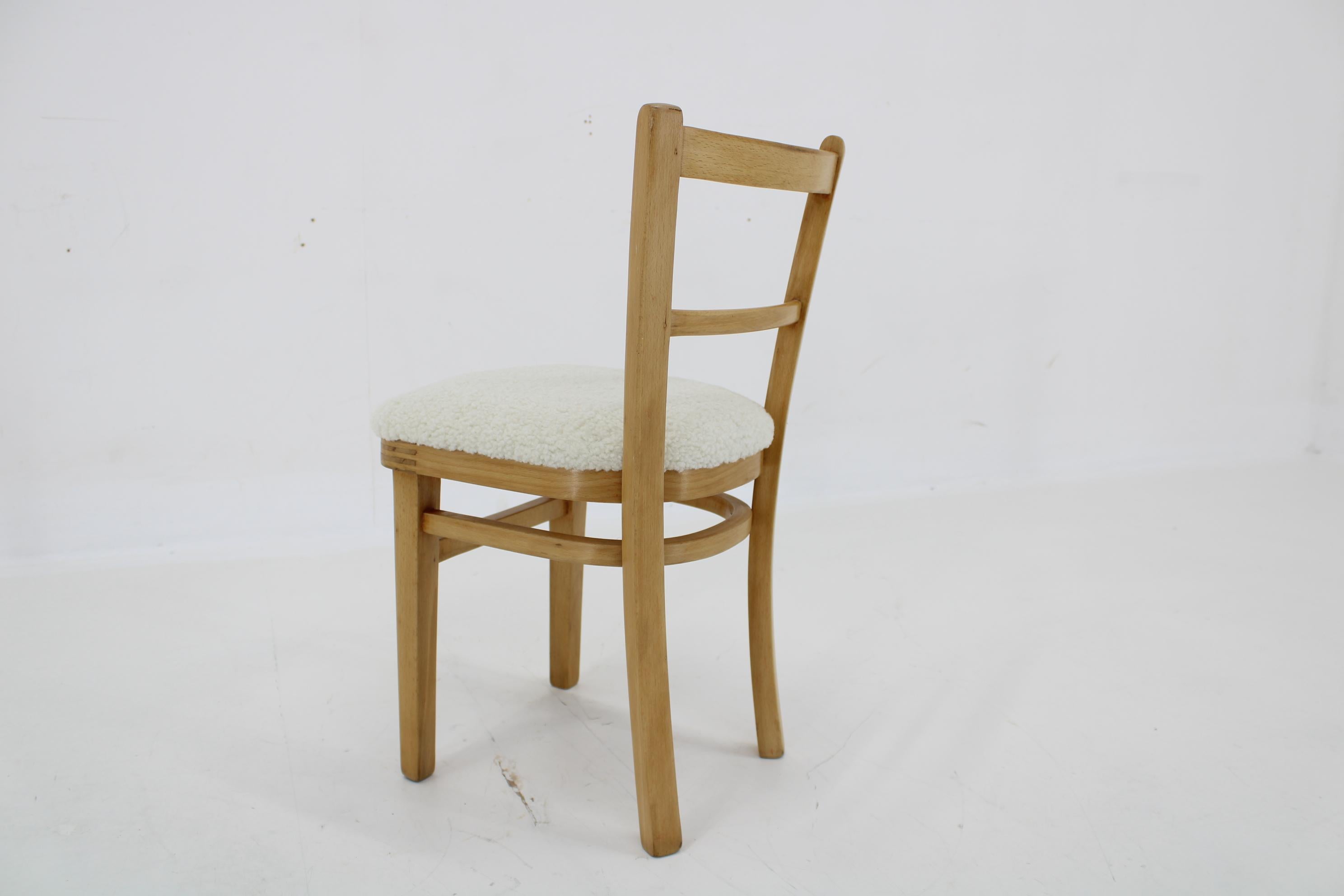 Fabric 1970s Beech Children Chair, Restored For Sale