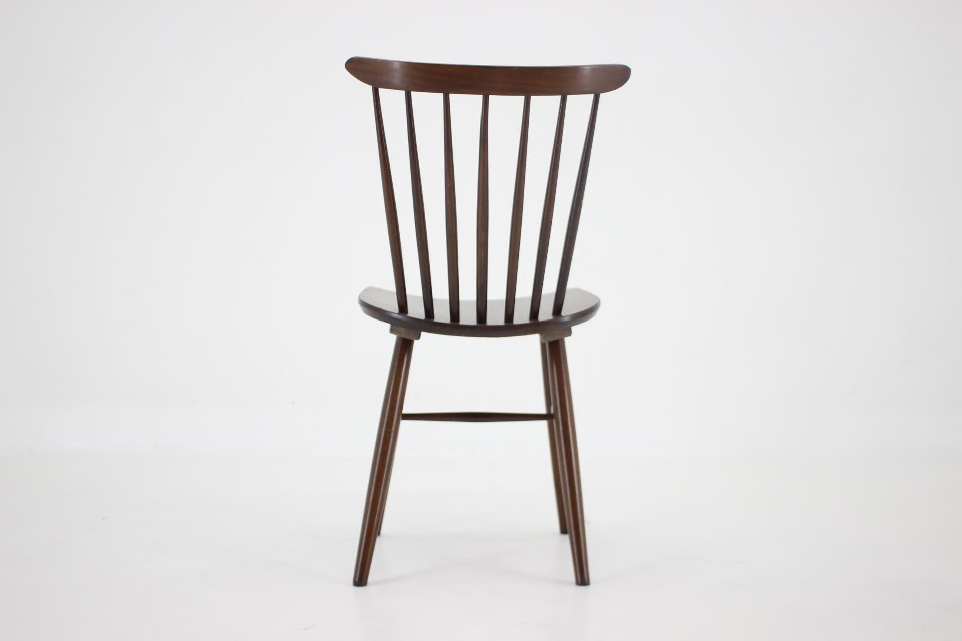 Late 20th Century 1970s Beech Dining Chair, Up to 12 Pieces, Czechoslovakia For Sale