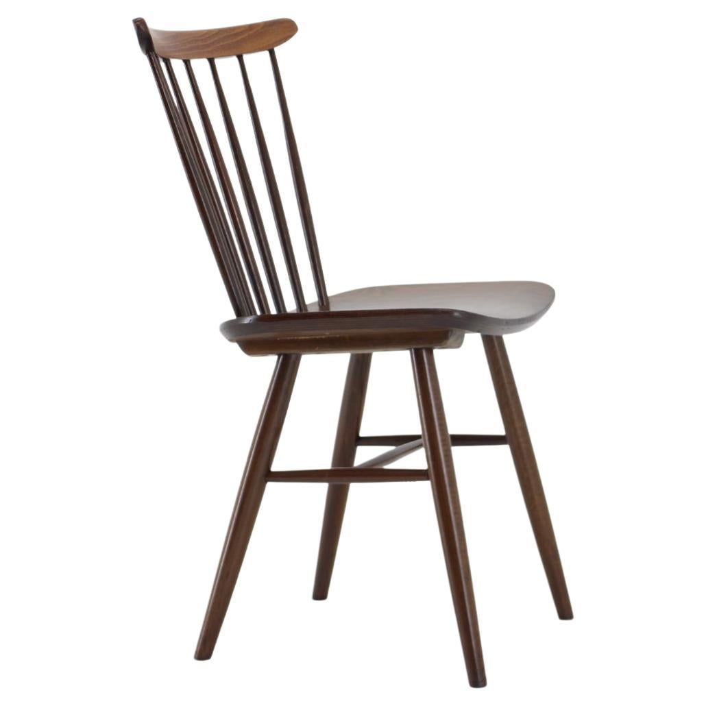 1970s Beech Dining Chair, Up to 12 Pieces, Czechoslovakia For Sale