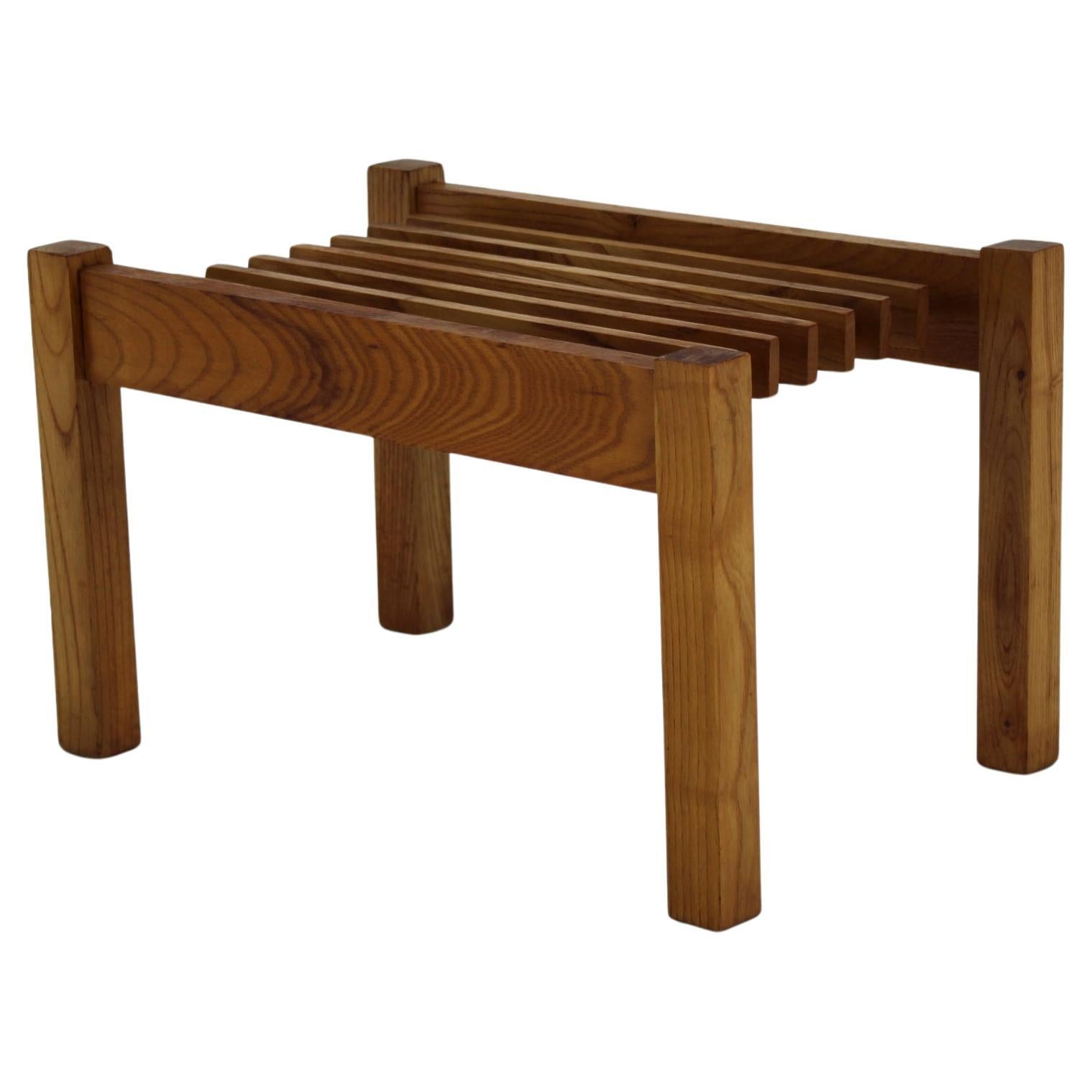 1970s Beech Flower Pot Stand , Czechoslovakia