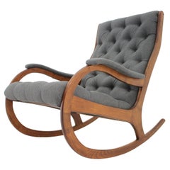 1970s Beech Rocking Chair, Czechoslovakia