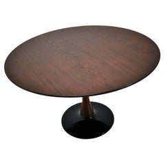 1970s Beech Round Dining Table, Czechoslovakia at 1stDibs