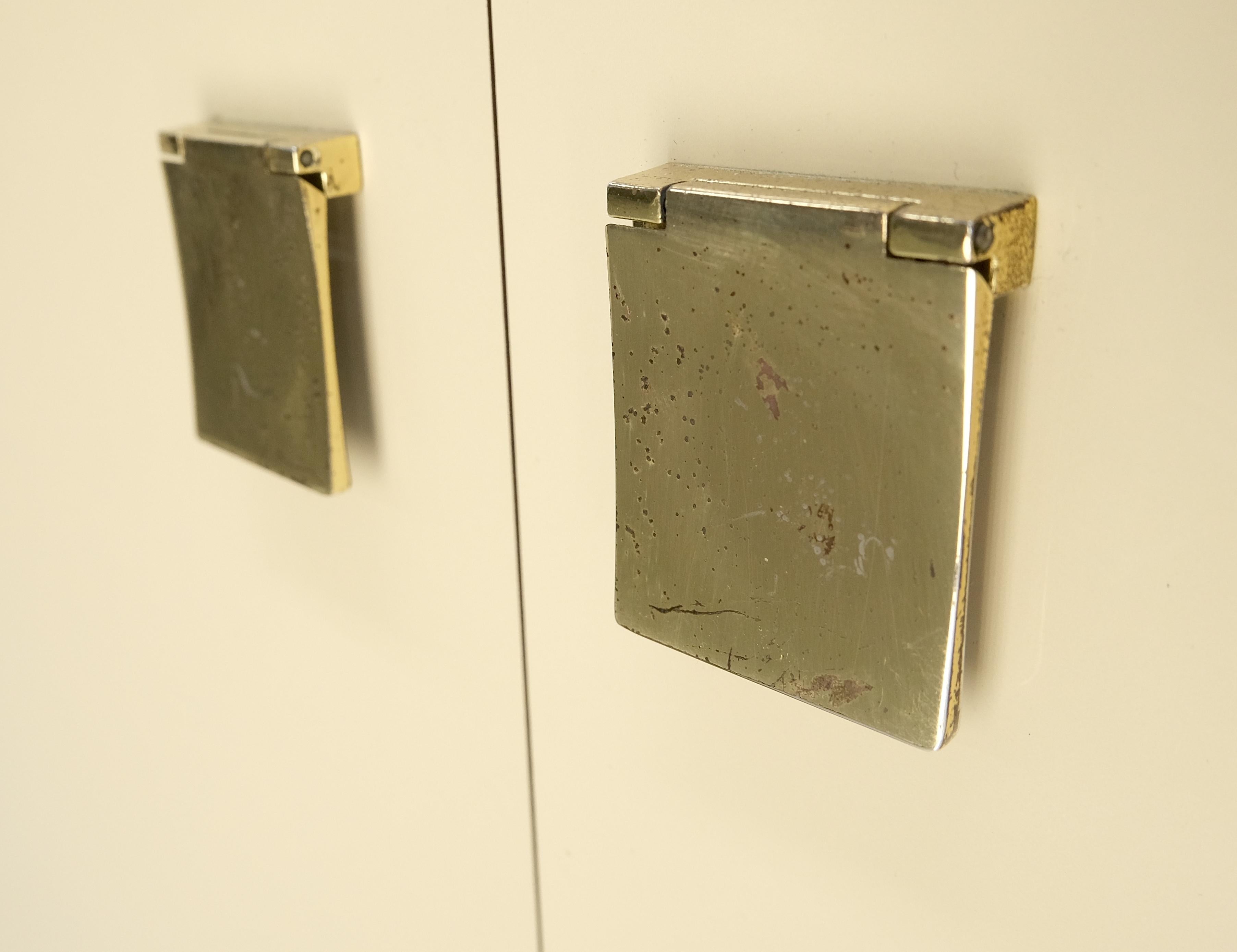 1970s Beige Formica Tall Double Door Linens Cabinet Three Drawer Chifforobe MINT For Sale 6
