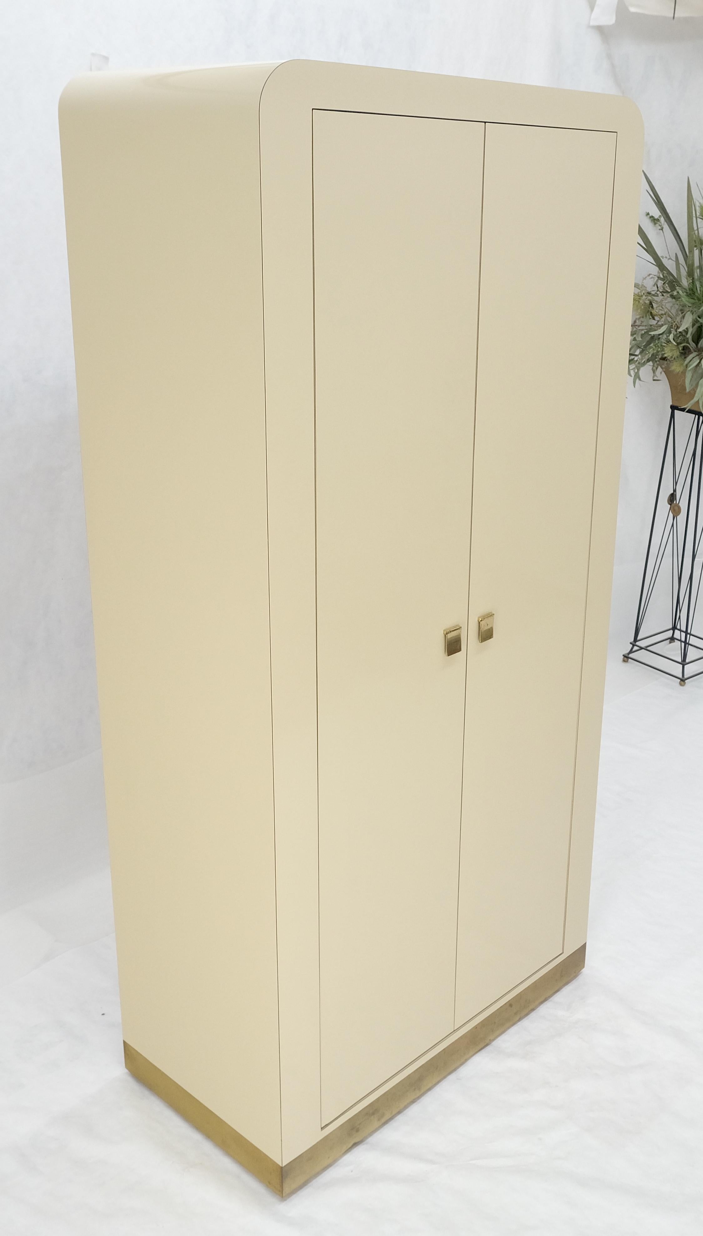 1970s Beige Formica Tall Double Door Linens Cabinet Three Drawer Chifforobe MINT For Sale 2
