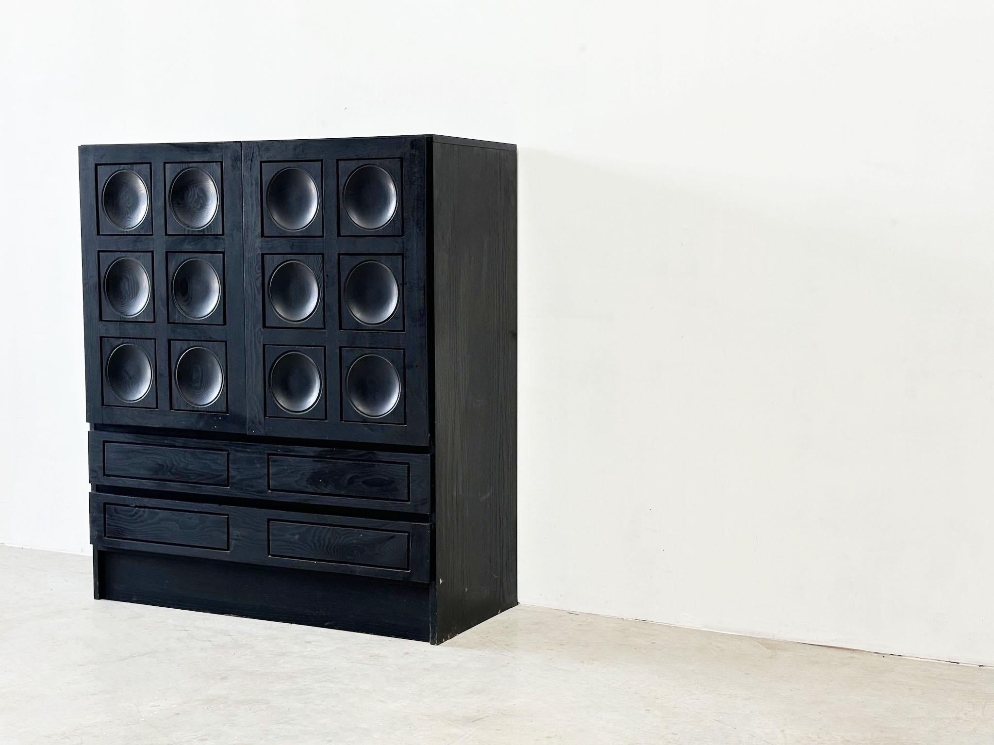1970's Belgian brutalist graphical Musterring bar cabinet 5