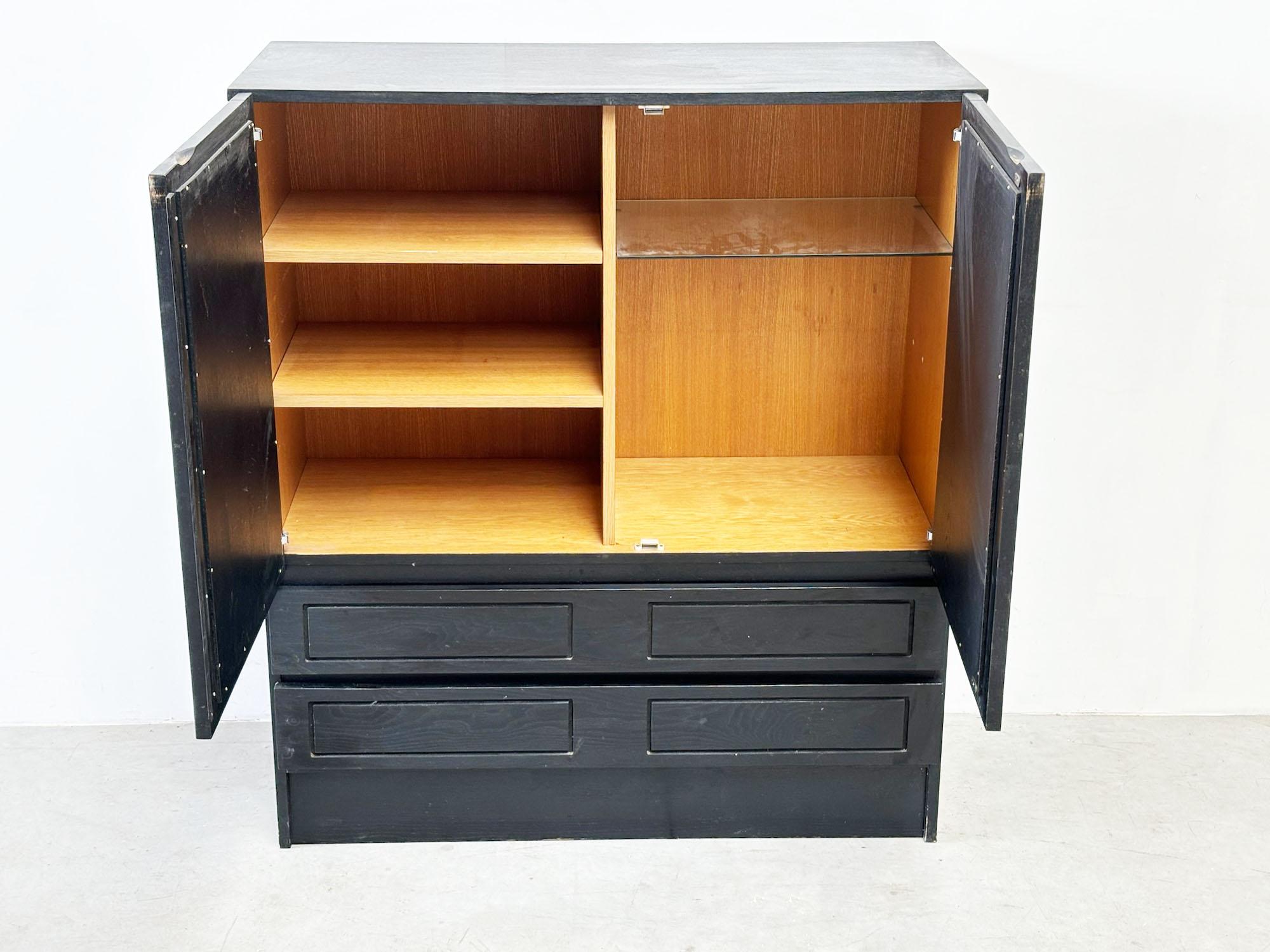 Late 20th Century 1970's Belgian brutalist graphical Musterring bar cabinet