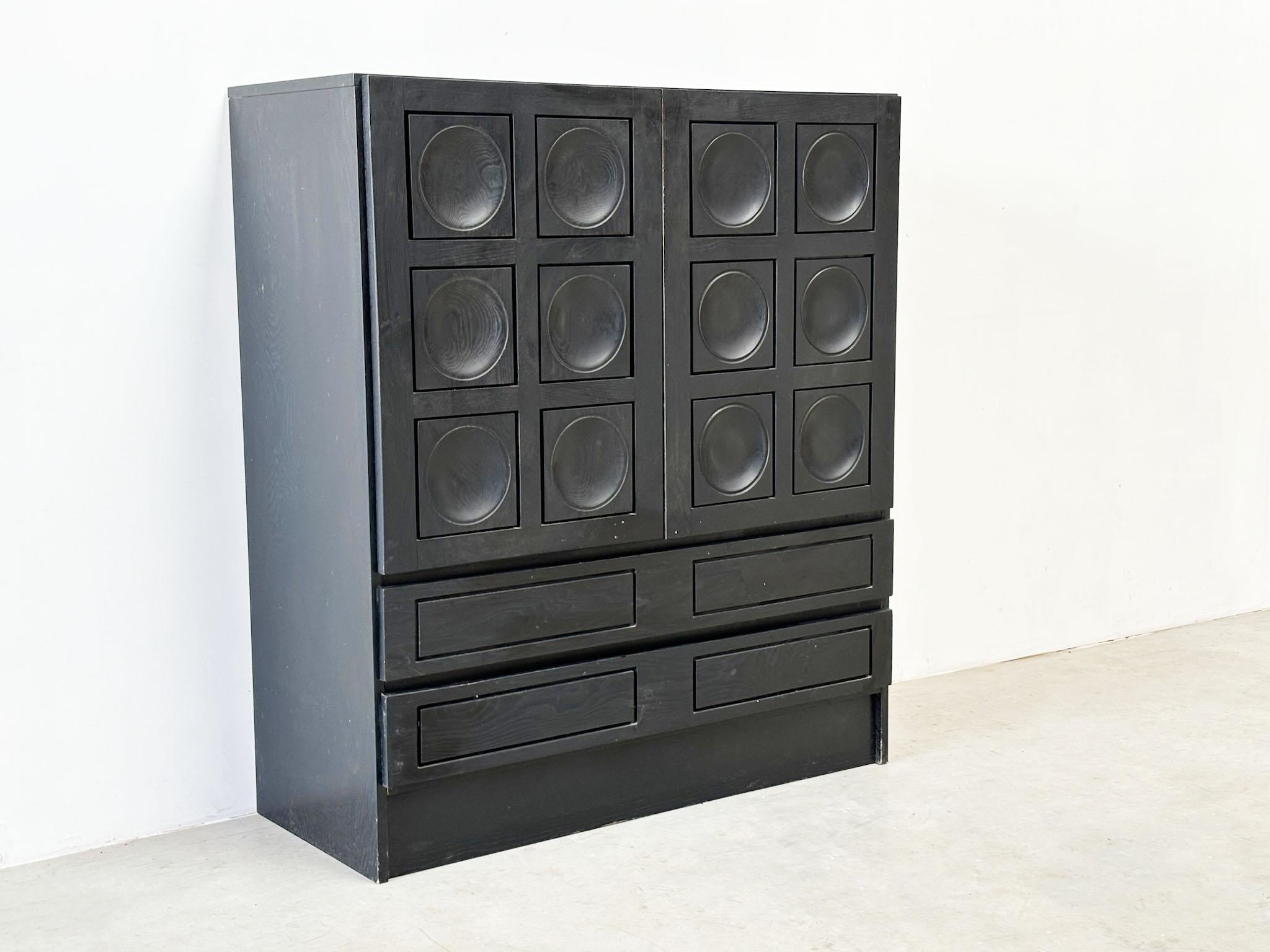 1970's Belgian brutalist graphical Musterring bar cabinet 2