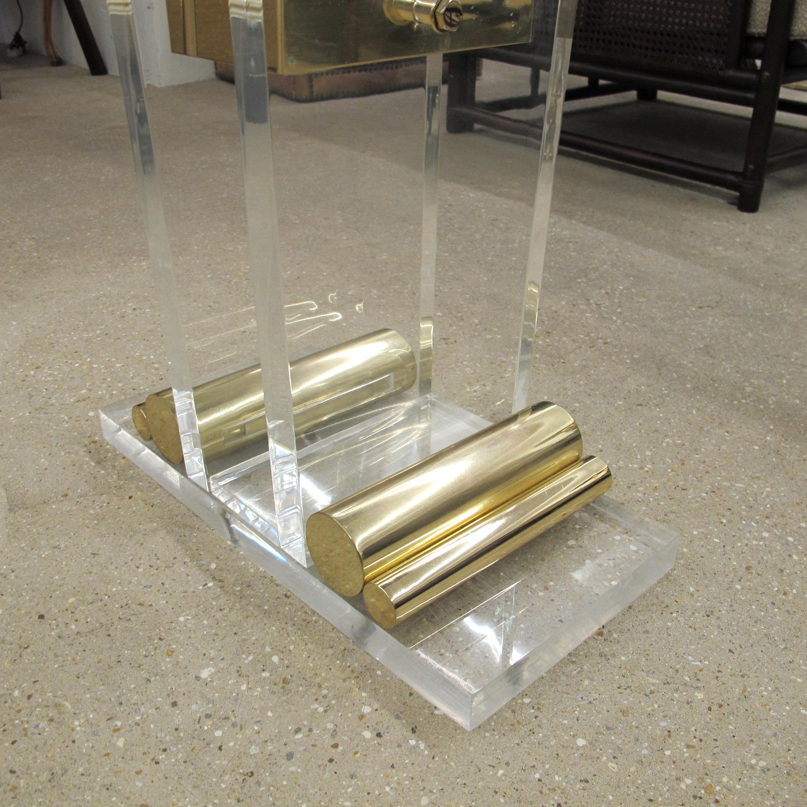 1970s Belgian Perspex/Lucite Console Table with Bevelled Glass Top For Sale 2
