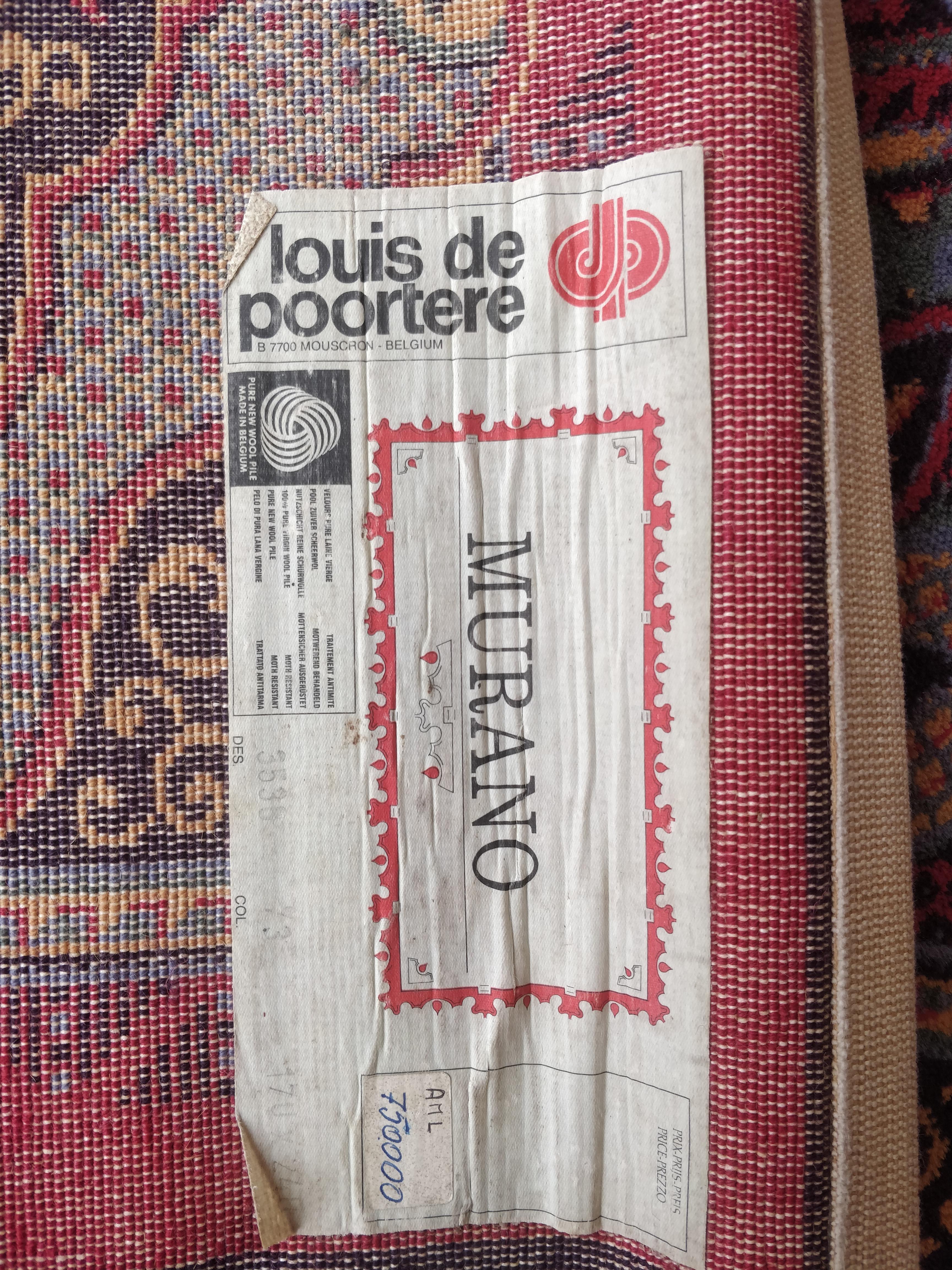 1970er Belgischer Teppich aus reiner Wolle - Louis De Poortere im Angebot 9
