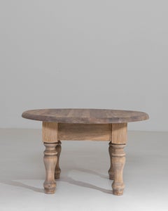 1970s Belgian Round Oak Coffee Table