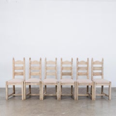 1970s Belgian Upholstered Dining Chairs, Set of Six