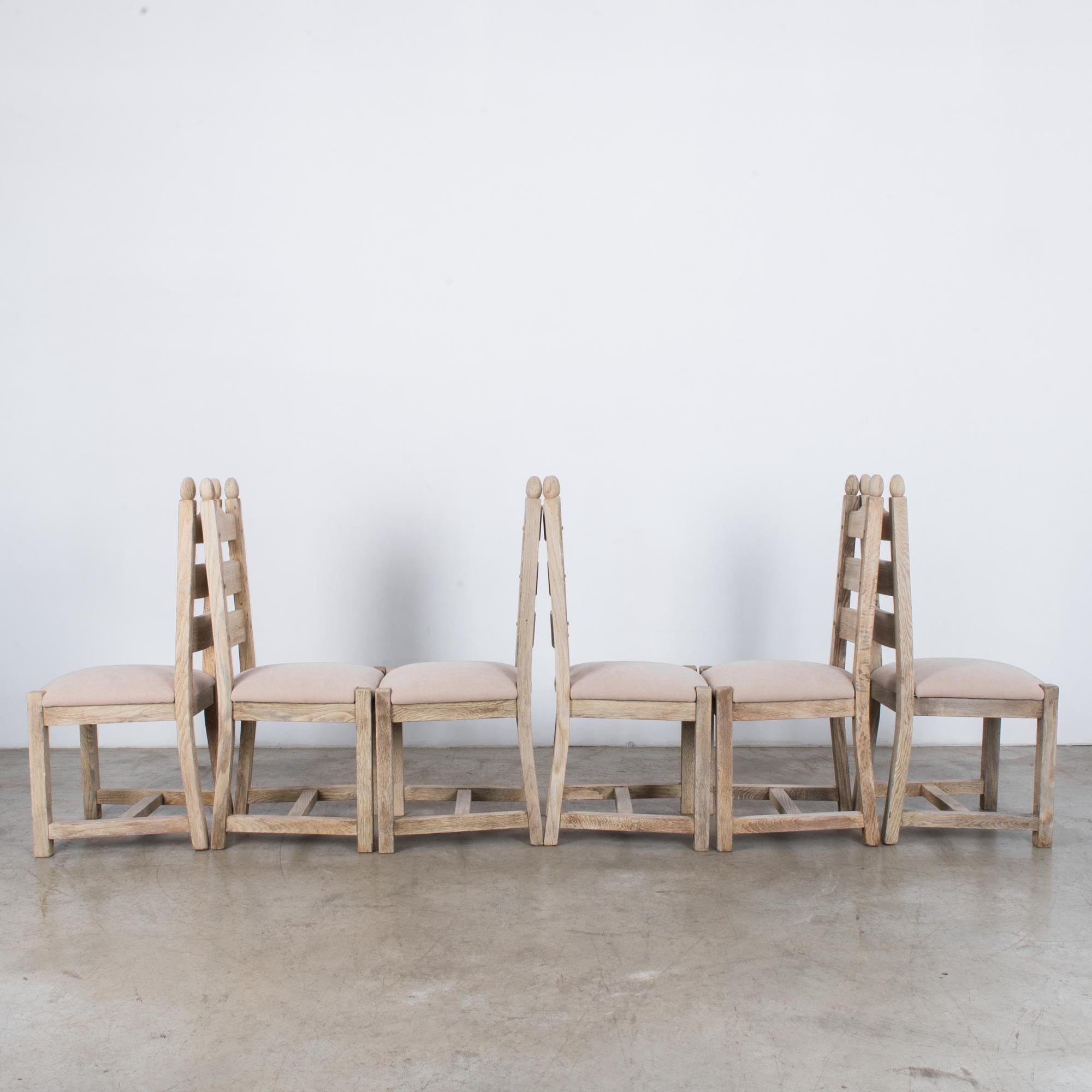 1970s Belgian Upholstered Dining Chairs, Set of Six In Good Condition In High Point, NC