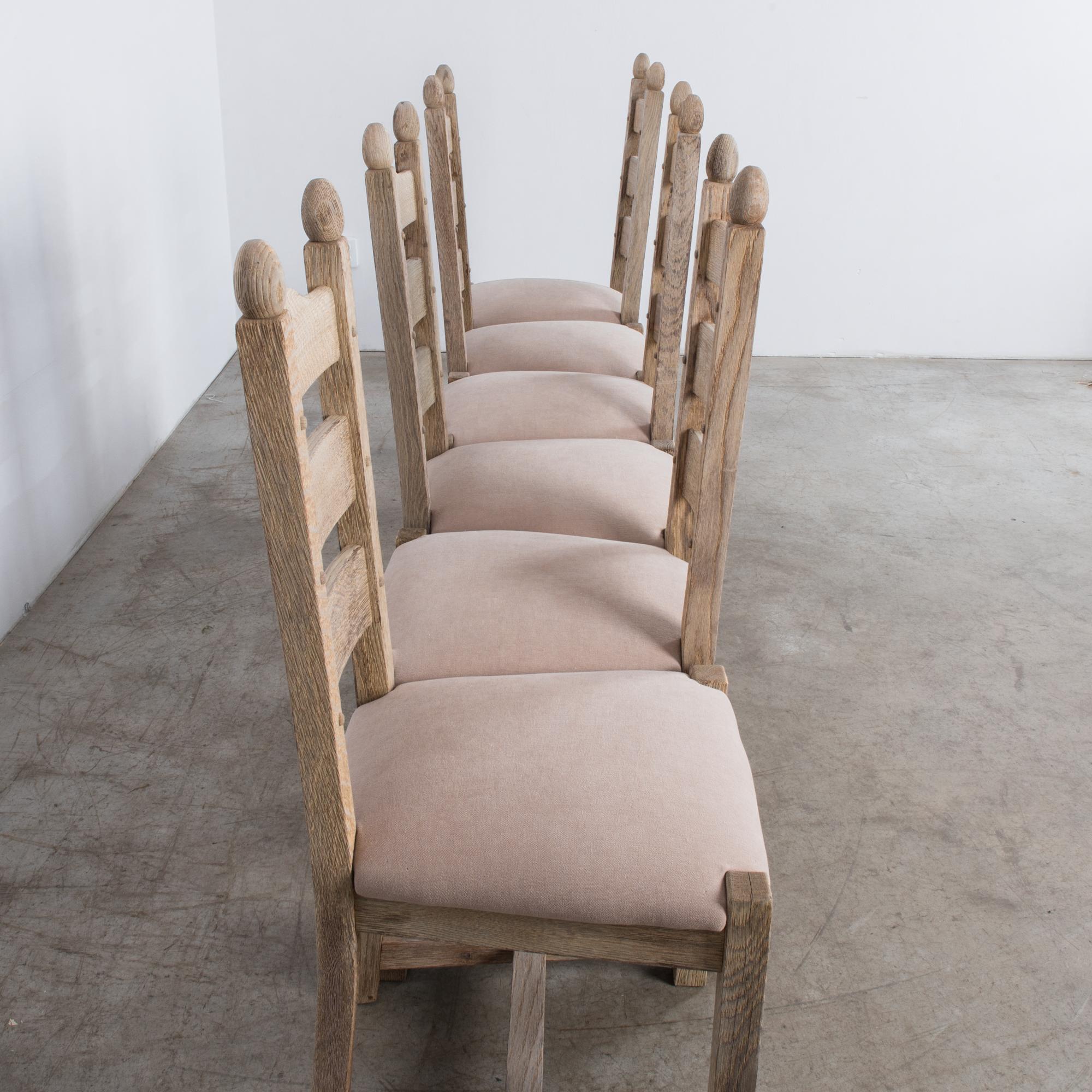 1970s Belgian Upholstered Dining Chairs, Set of Six 1