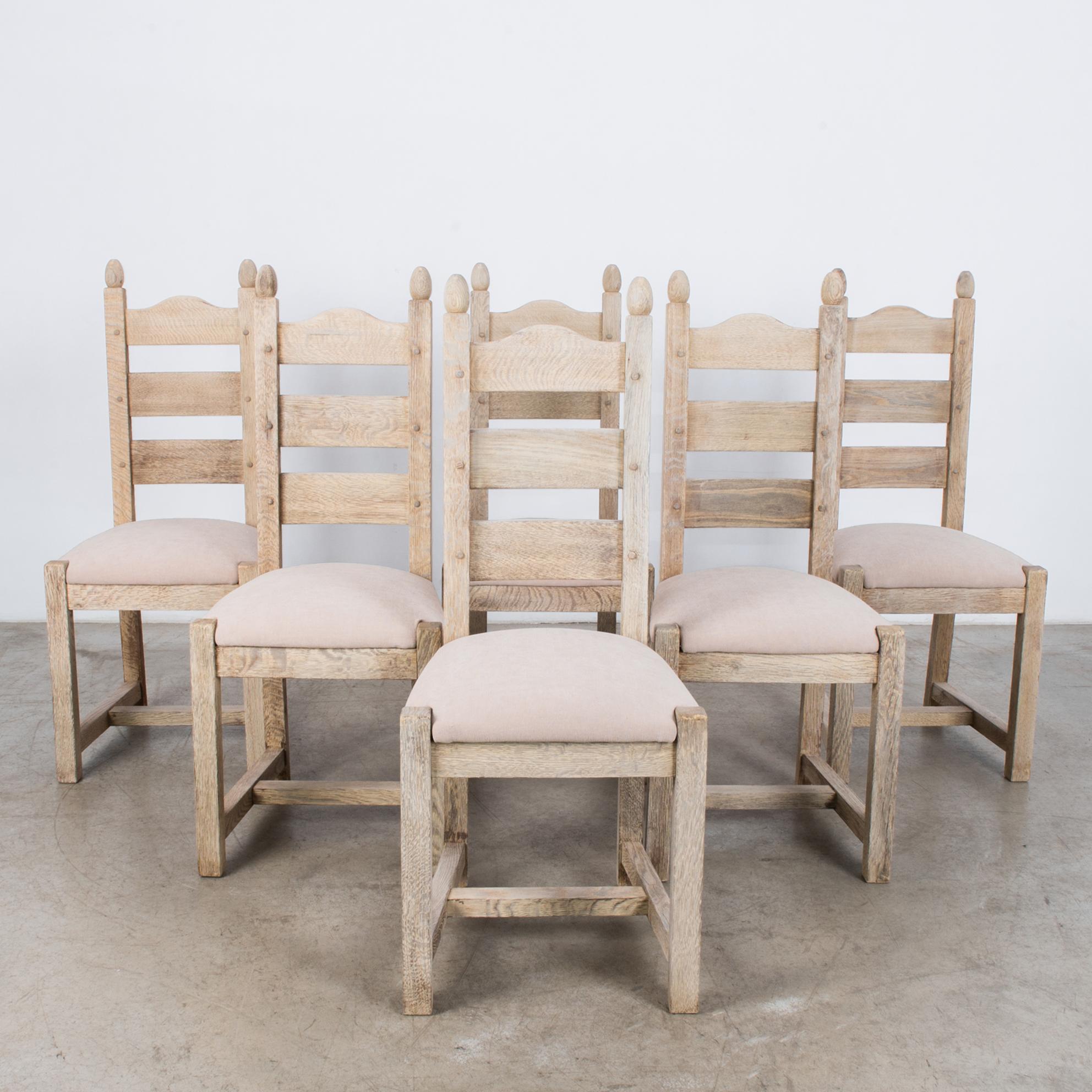 1970s Belgian Upholstered Dining Chairs, Set of Six 2