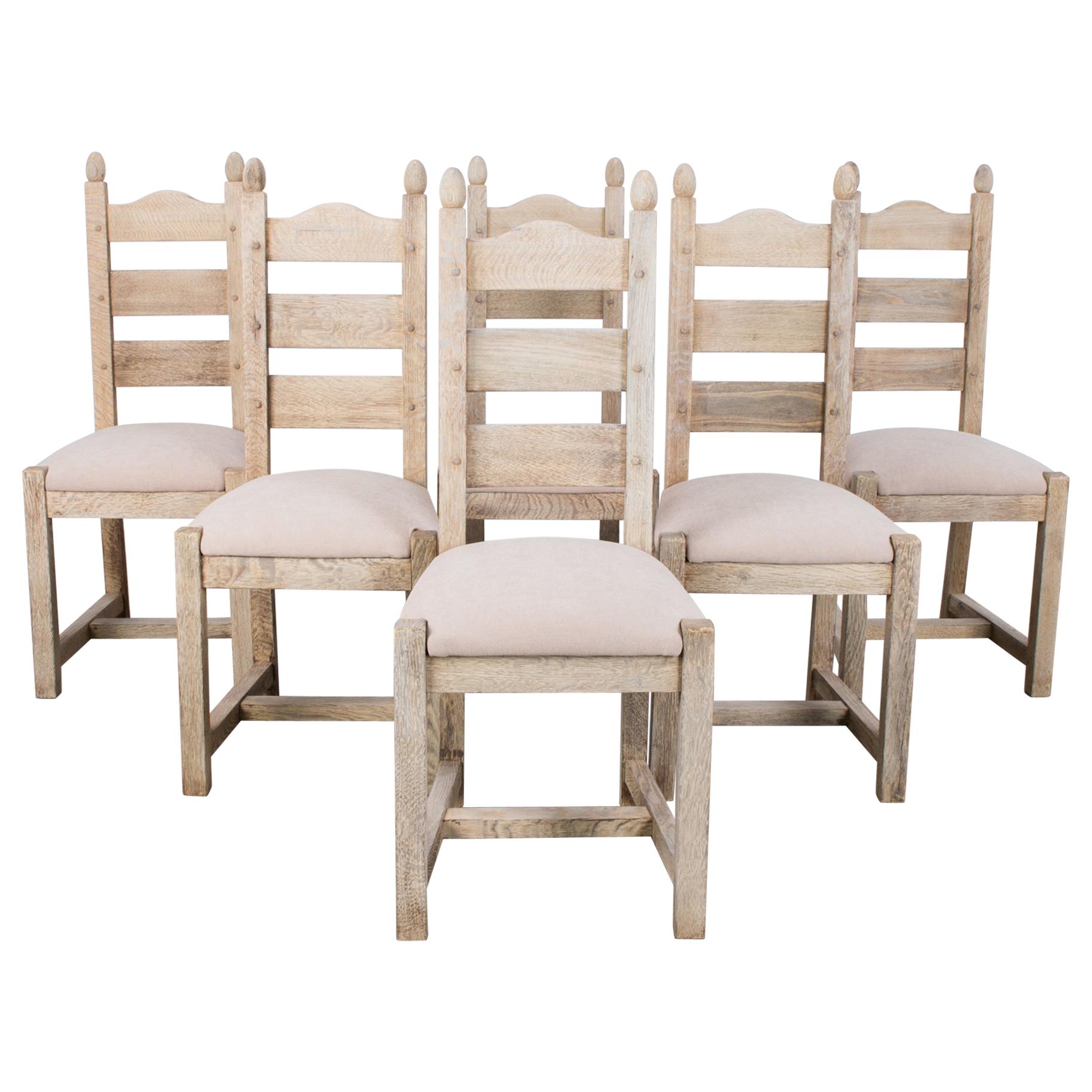 1970s Belgian Upholstered Dining Chairs, Set of Six