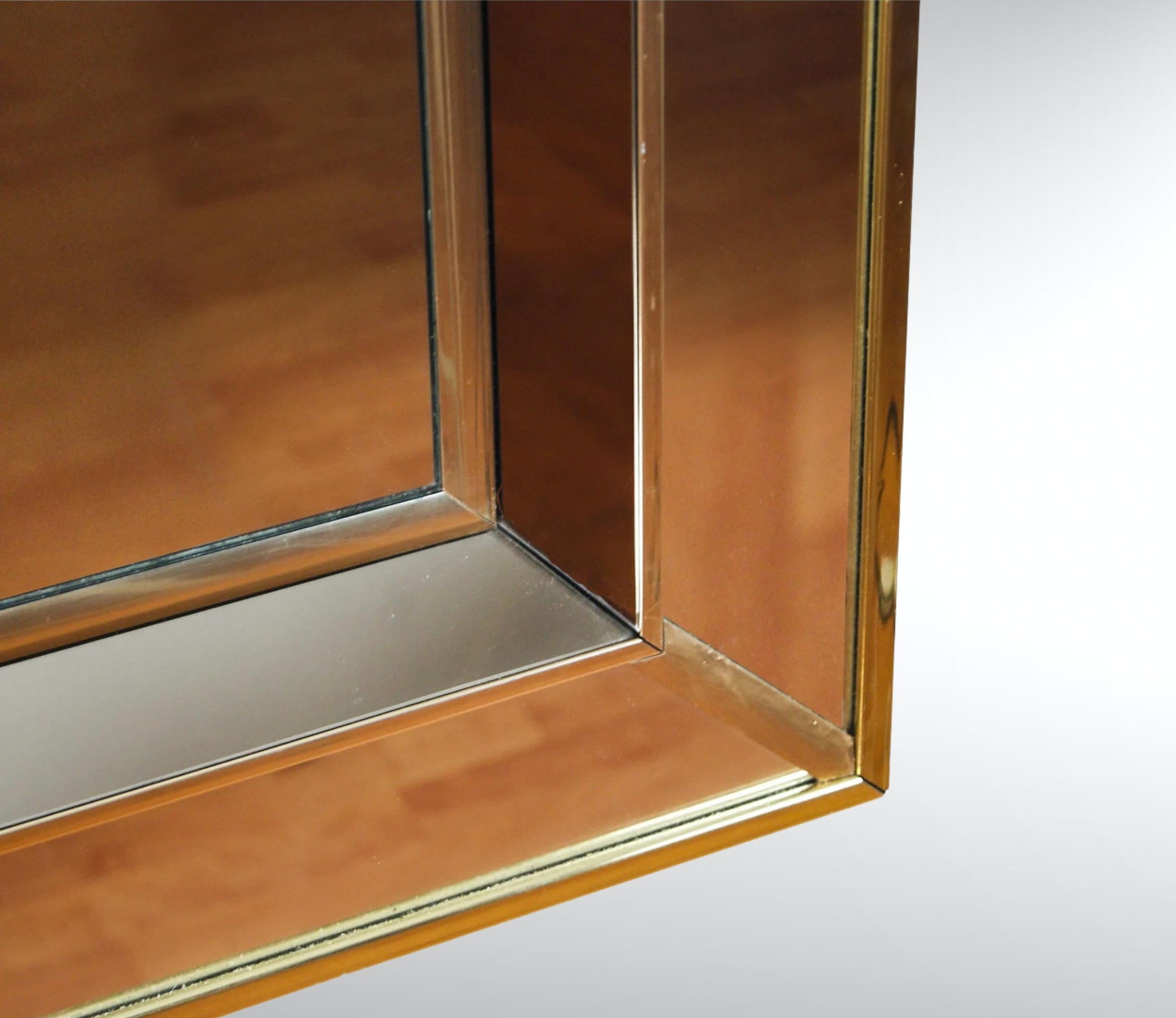 20th Century 1970s Belgo Chrom Dewulf Belgium Faceted Two Tone Wall Mirror