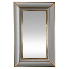 1970s Belgo Chrom Dewulf Belgium Faceted Two Tone Wall Mirror