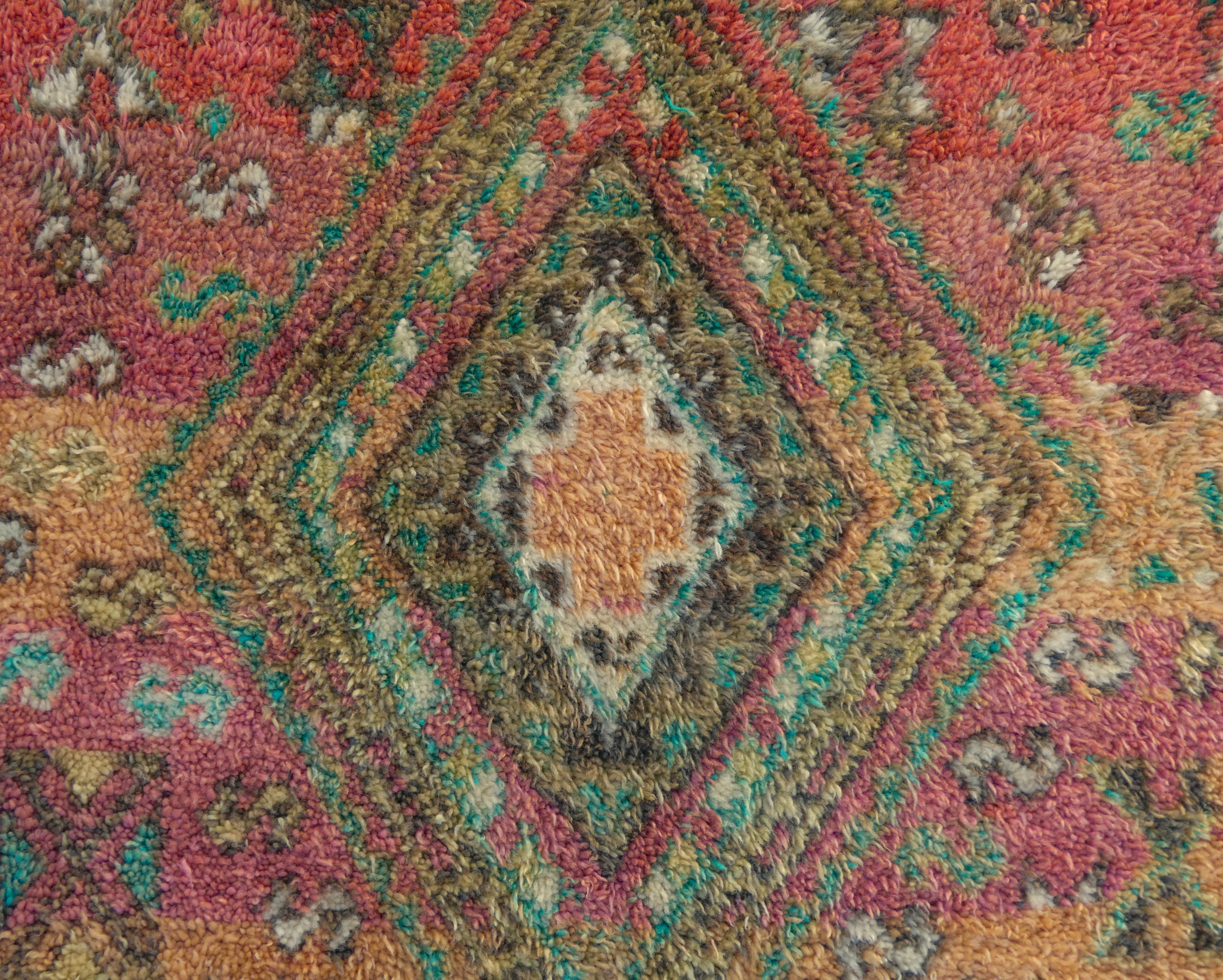 Laine 1970 Beni Mguild Marocain Tapis Boujad 6'4 X 9'4 en vente