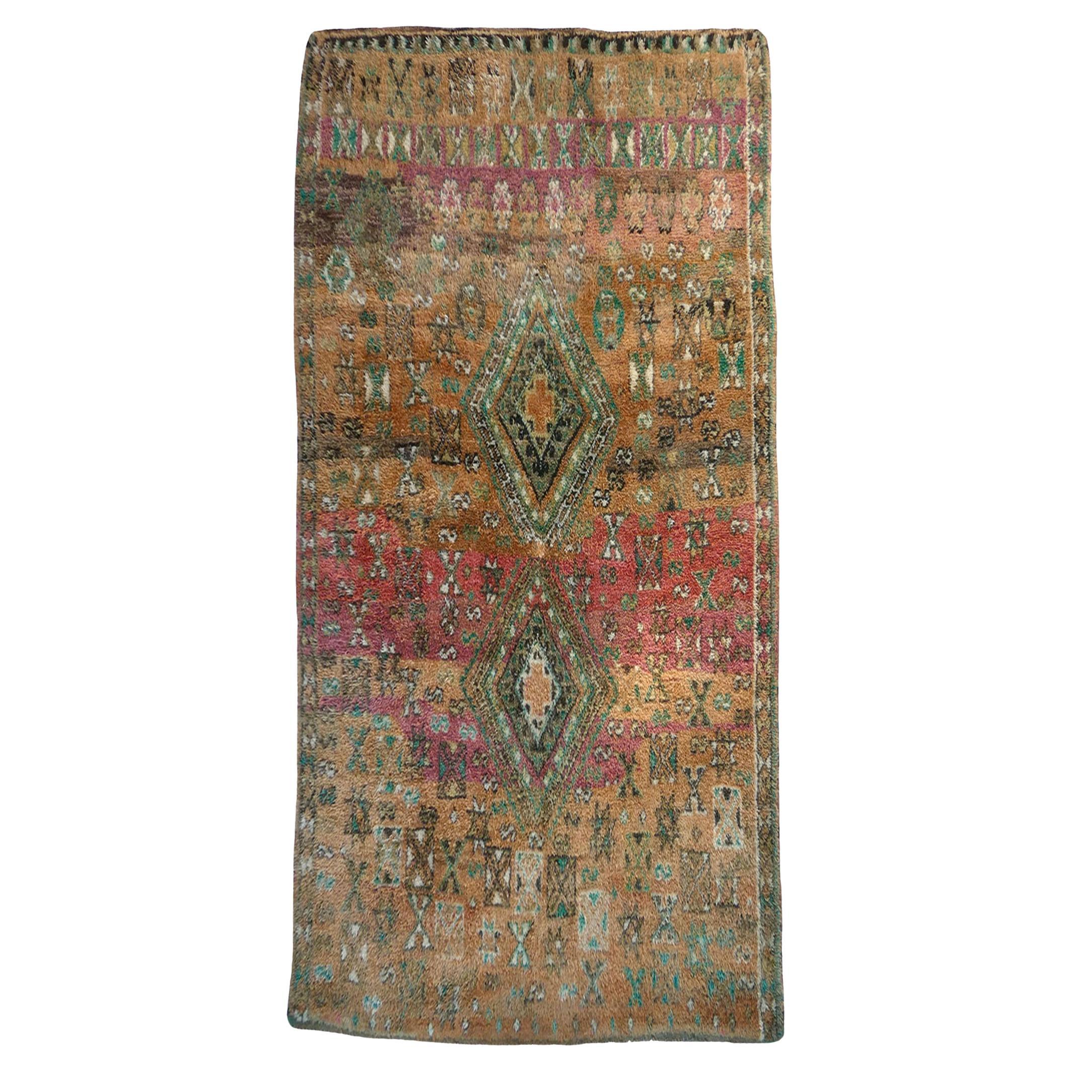 1970er Beni Mguild Marokkanischer Boujad Teppich 6'4 X 9'4