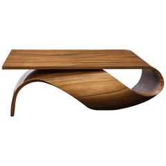 1970's Bent Rosewood Wave Coffee Table