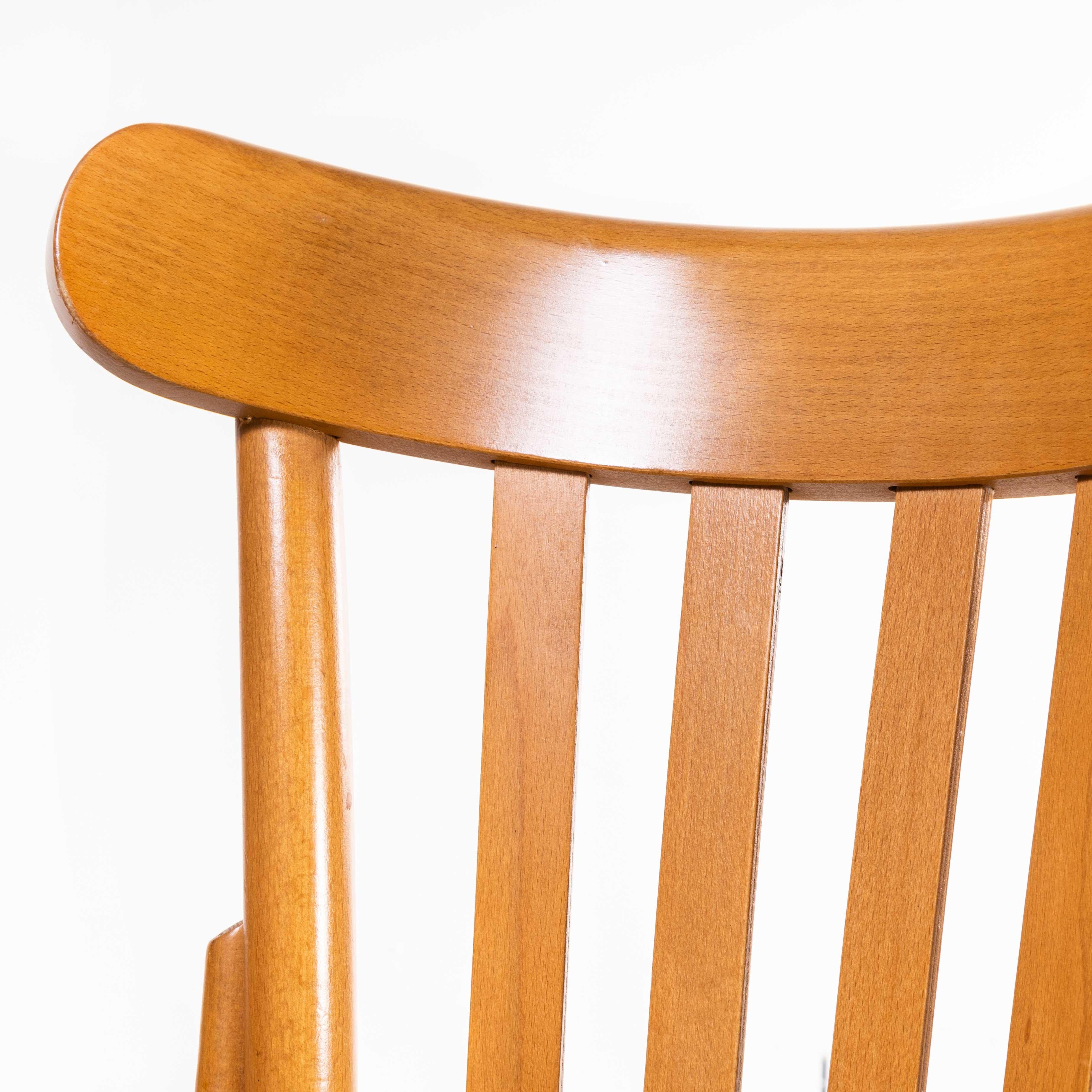 French 1970's Bentwood Honey Beech  Bentwood Dining Chairs, Set of Fifteen For Sale