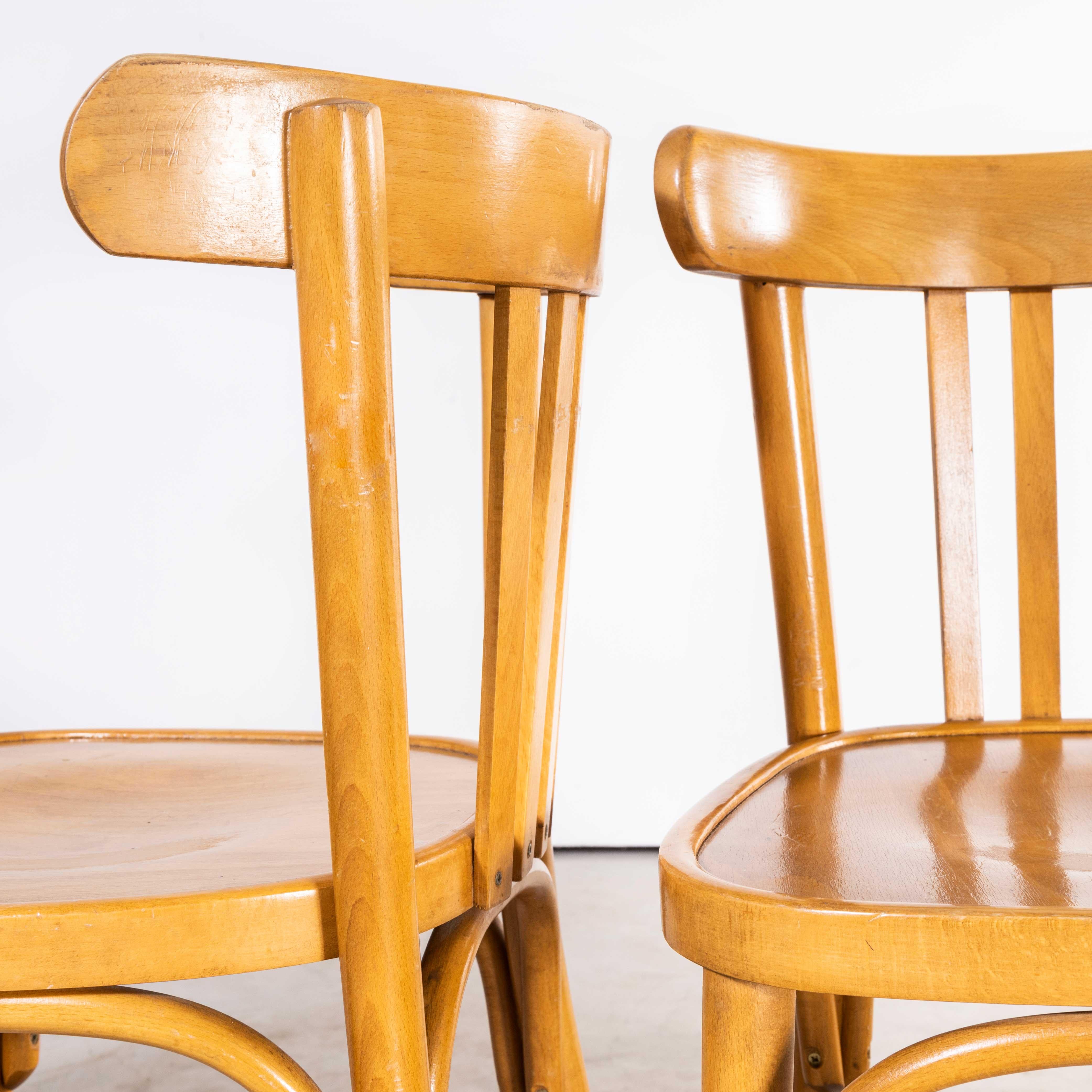 1970's Bentwood Honey Beech Bentwood Dining Chairs, Set of Four For Sale 5