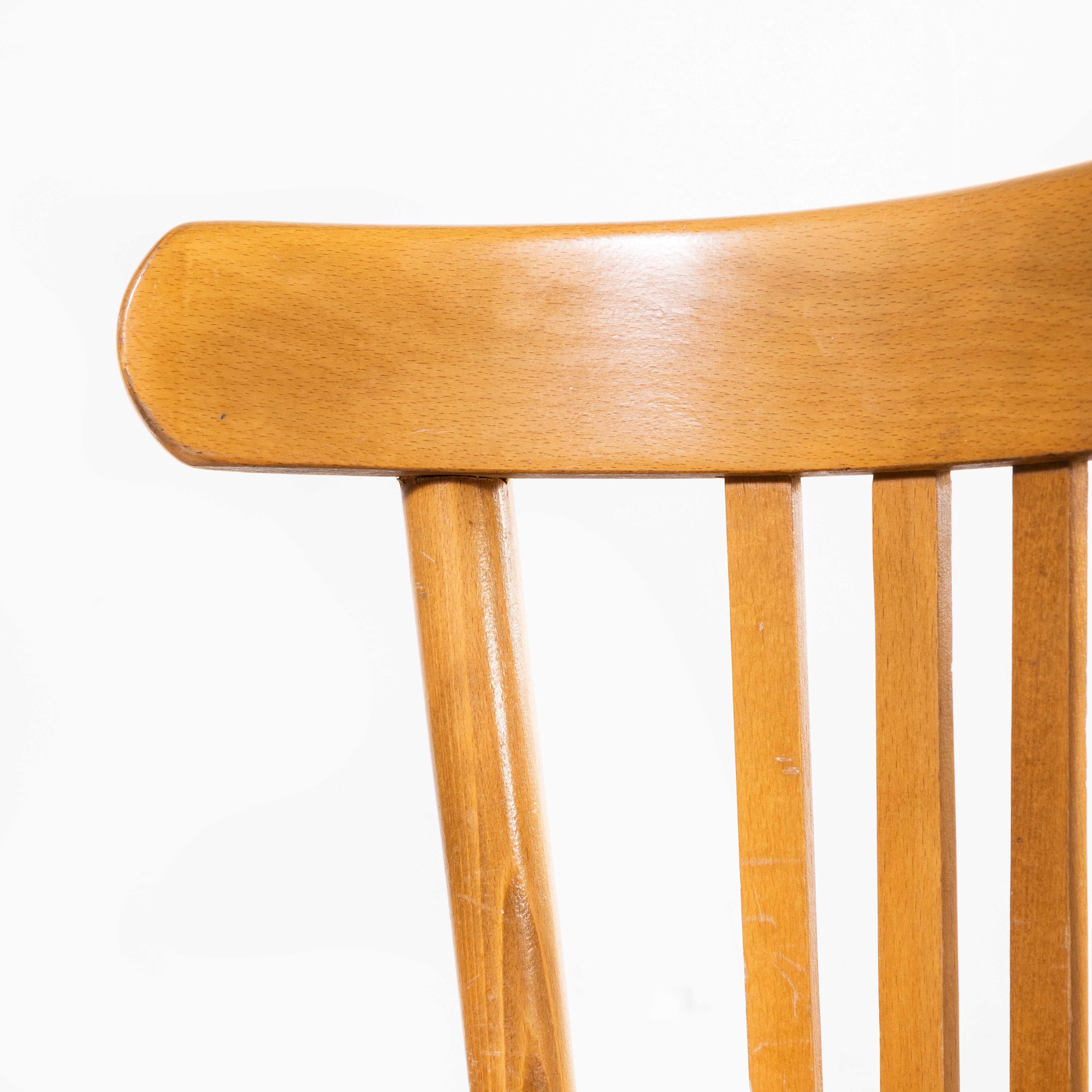 1970's Bentwood Honey Beech Bentwood Dining Chairs, Set of Four In Good Condition For Sale In Hook, Hampshire