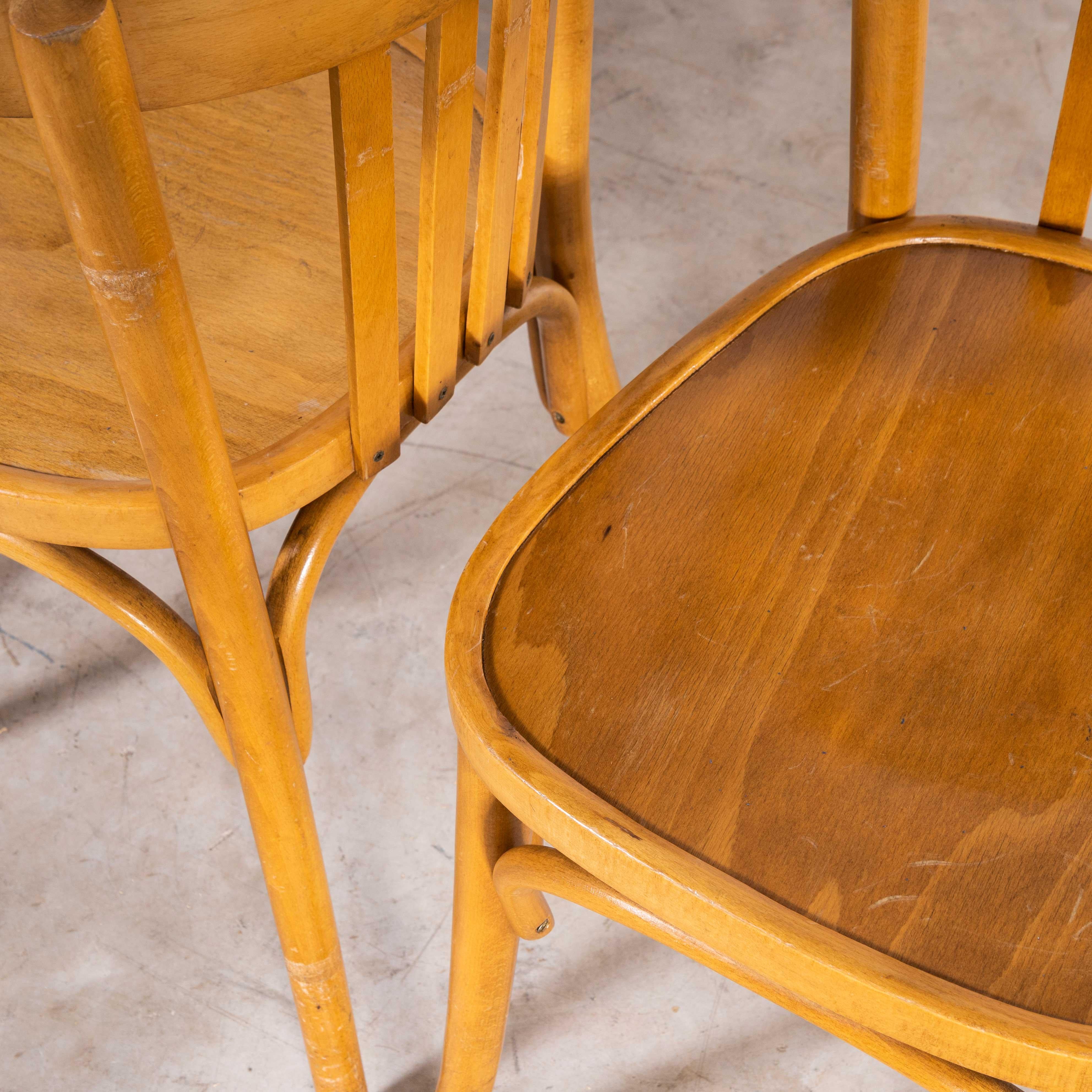 1970's Bentwood Honey Beech Bentwood Dining Chairs, Set of Four For Sale 2