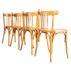 1970's Bentwood Honey Beech Bentwood Dining Chairs, Set of Four