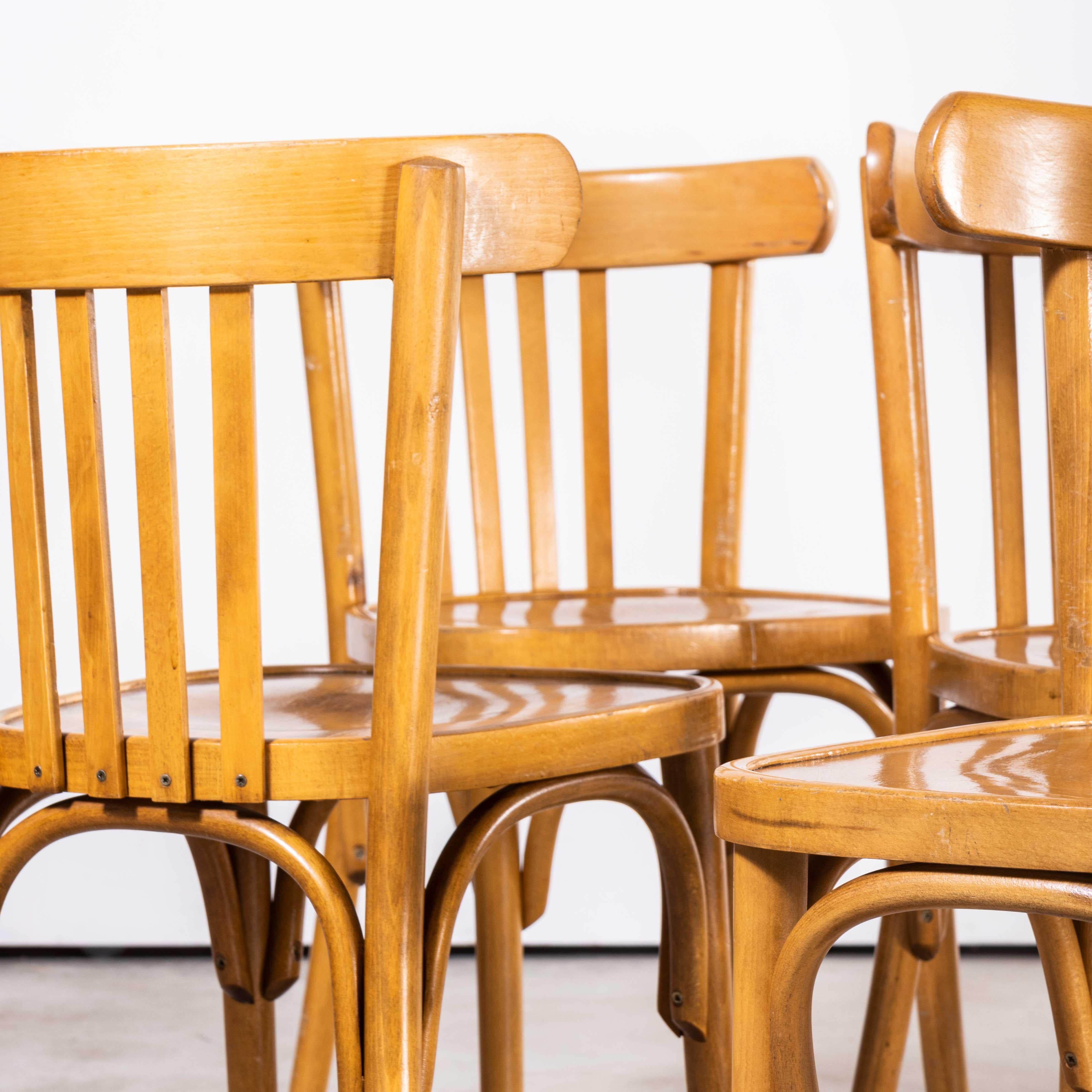 1970's Bentwood Honey Beech Bentwood Dining Chairs, Set of Six For Sale 6