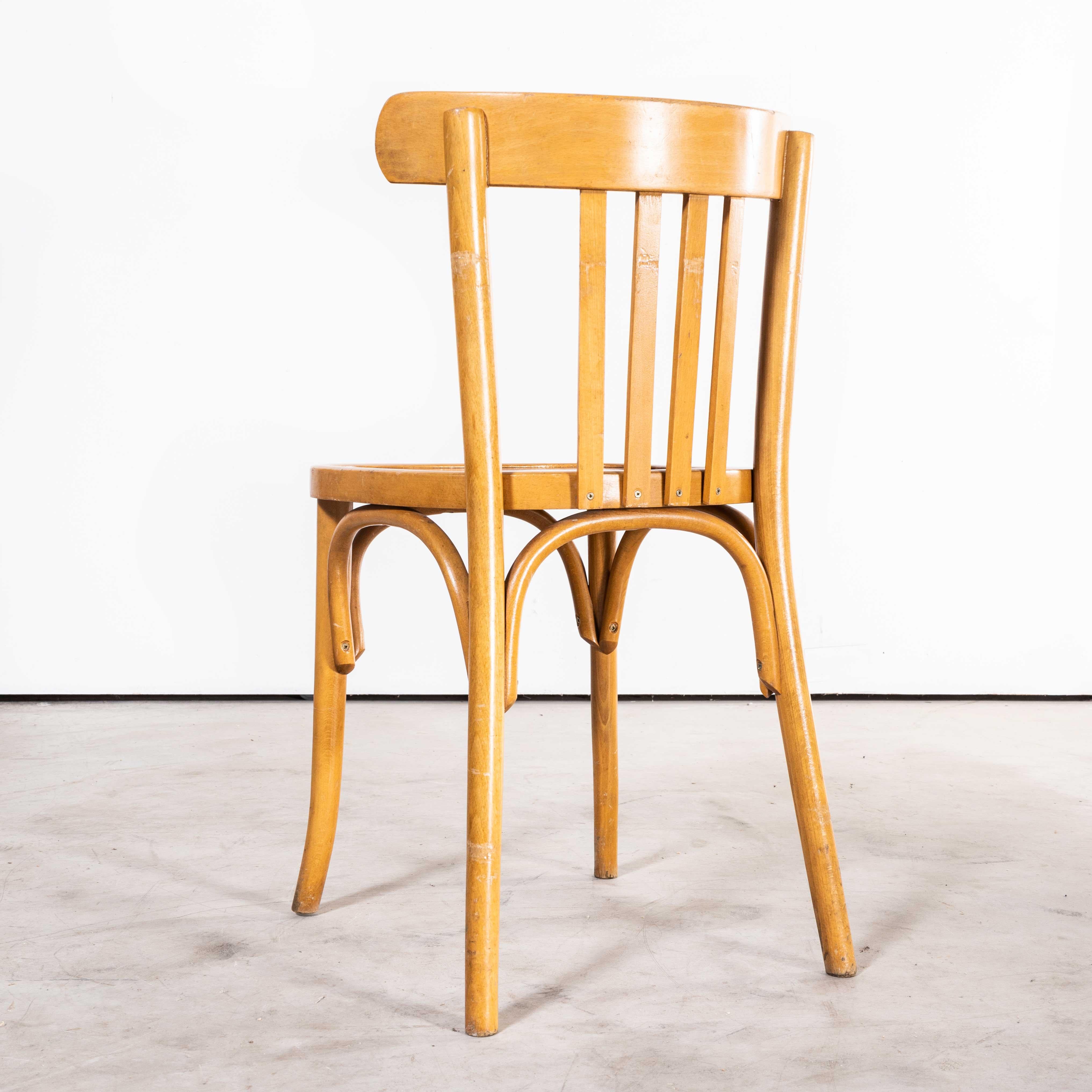 European 1970's Bentwood Honey Beech Bentwood Dining Chairs, Set of Six For Sale