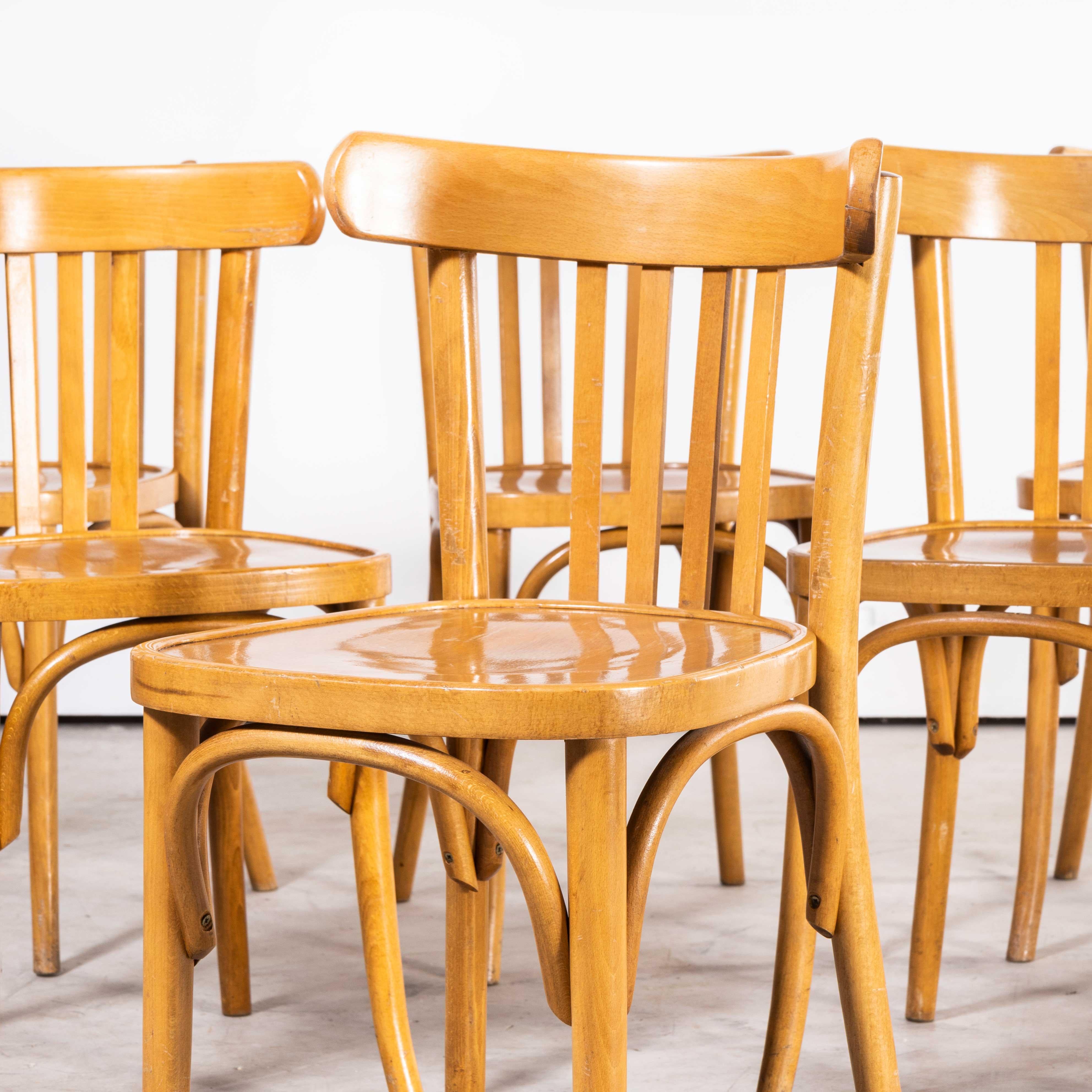 1970's Bentwood Honey Beech Bentwood Dining Chairs, Set of Six For Sale 4