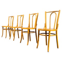 Vintage 1970's Bentwood Honey Beech Hoop Bentwood Dining Chairs - Large Quantity Availab