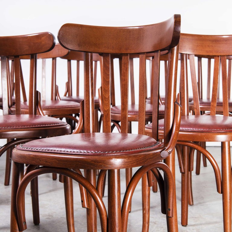 1970's Bentwood Upholstered Dining Chairs, Set of Twelve For Sale at