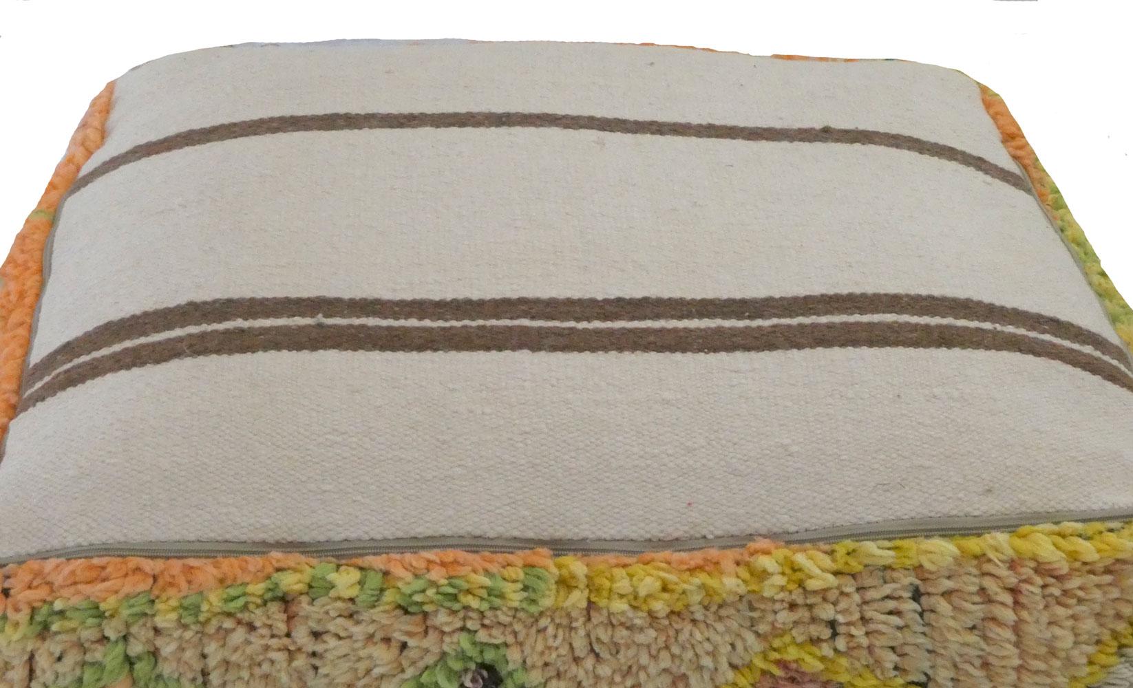 1970er Vintage Marokkanische Wolle Pouf Bodenkissen im Angebot 2