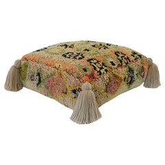 Coussin de sol marocain vintage en laine pouf des années 1970