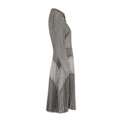 1970s Berkertex Cotton Monochrome Polka Dot Print Dress